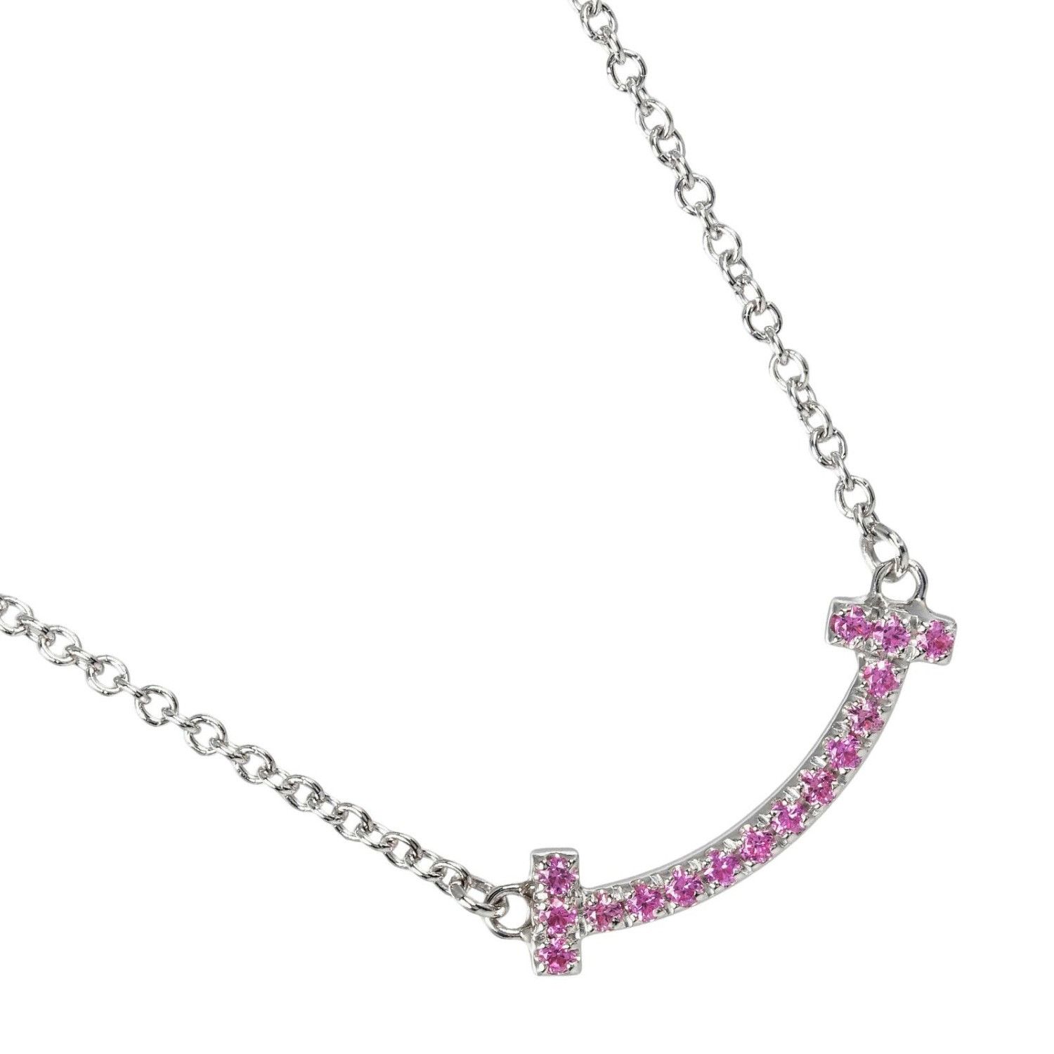 Tiffany Tiffany T Smile Mini Au750 White Gold Pink Sapphire