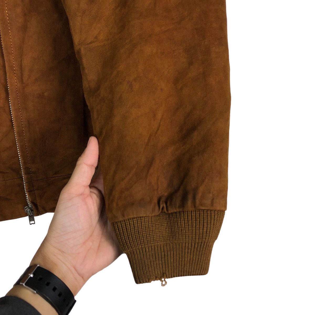 Japanese Brand 🔥Vintage Bomber Jacket Genuine Suede Leather Issey Miyake Size US L / EU 52-54 / 3 - 15 Thumbnail
