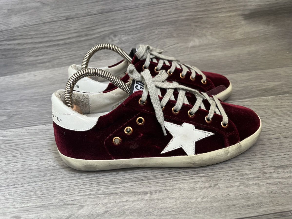 Golden Goose Golden goose velvet burgundy low top sneakers sz 38 Size US 8 / IT 38 - 6 Thumbnail