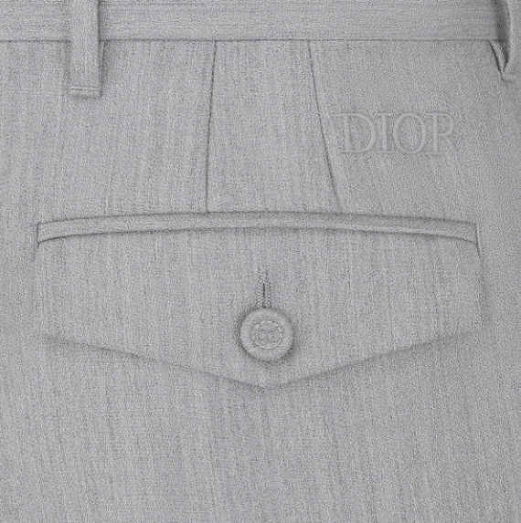 Dior o1w1db10525 493C15 Embroidered Wide-Leg Short in Gray Size US 34 / EU 50 - 3 Thumbnail