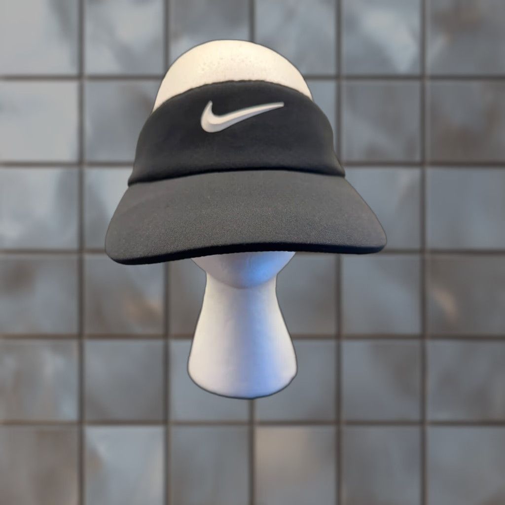 Nike Nike Hat One Size Black Dri-Fit Visor Tennis Strapback Swoosh Resort Mens Size ONE SIZE - 1 Thumbnail