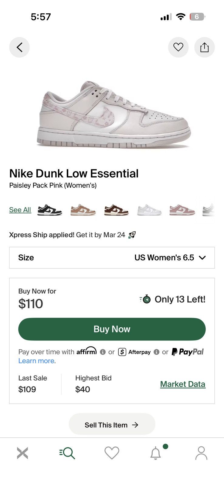 Nike Nike Dunk Paisley Pink Size US 8 / IT 38 - 7 Thumbnail