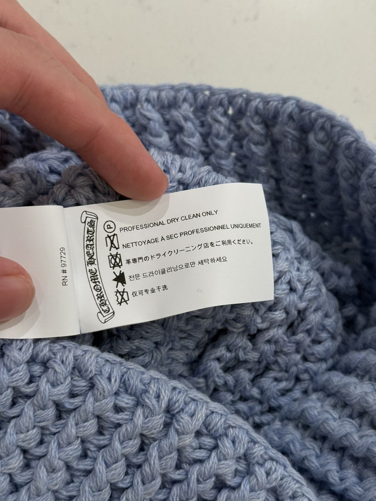 Chrome Hearts Chrome Hearts Woven Cashmere Star Patch Beanie - Baby Blue Size ONE SIZE - 8 Thumbnail
