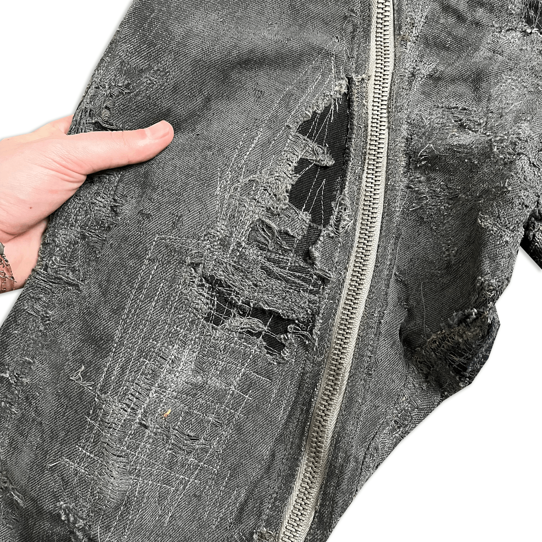 Rick Owens SS09 Rick Owens Hogwash Patchwork Denim Aircuts Size US 33 - 9 Thumbnail