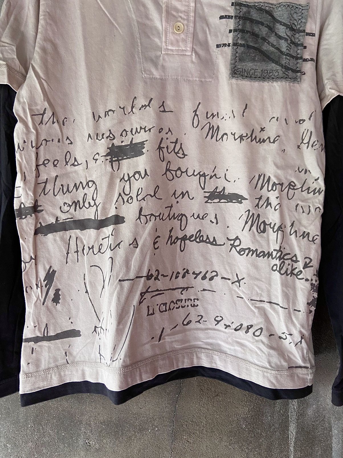 Japanese Brand TBJ NEARBY DOUBLE LAYER POEM LONG SLEEVE Size US M / EU 48-50 / 2 - 3 Thumbnail