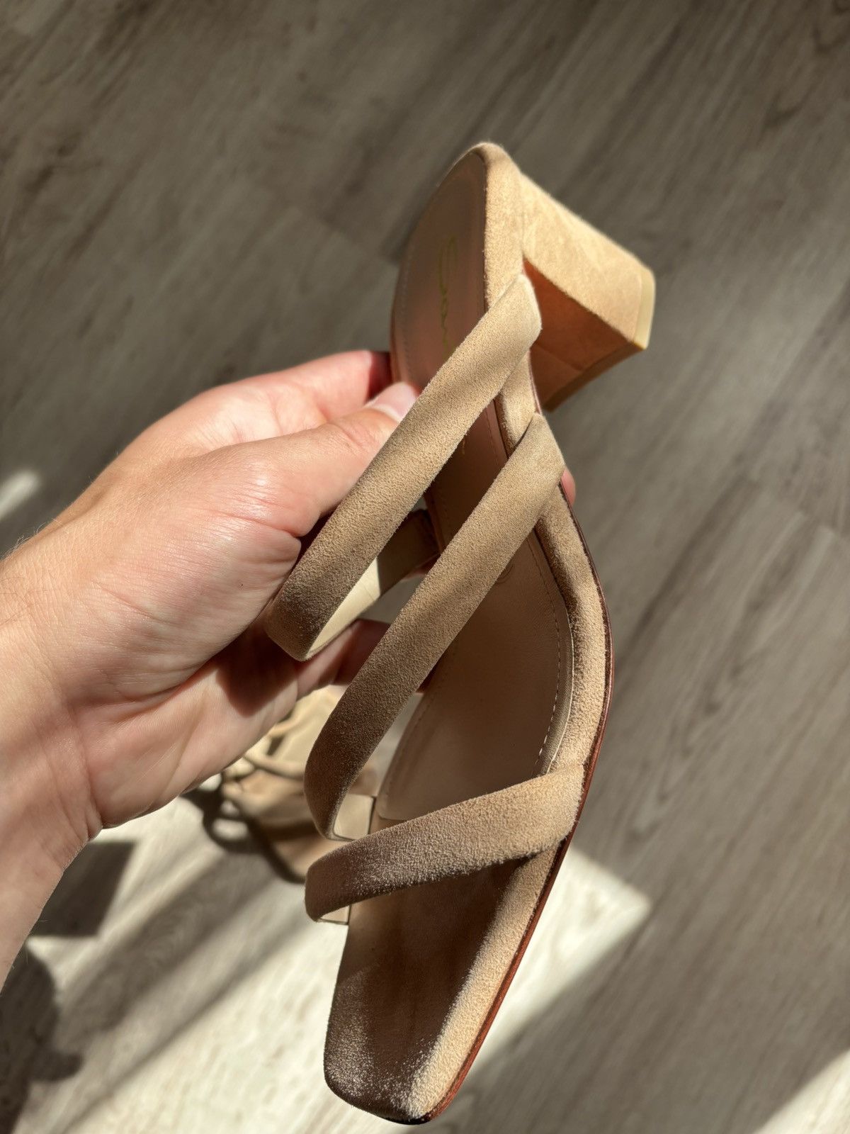 Santoni Santoni Women’s Nude Suede Strappy Sandals 38.5 IT Heel Size US 8 / IT 38 - 7 Thumbnail