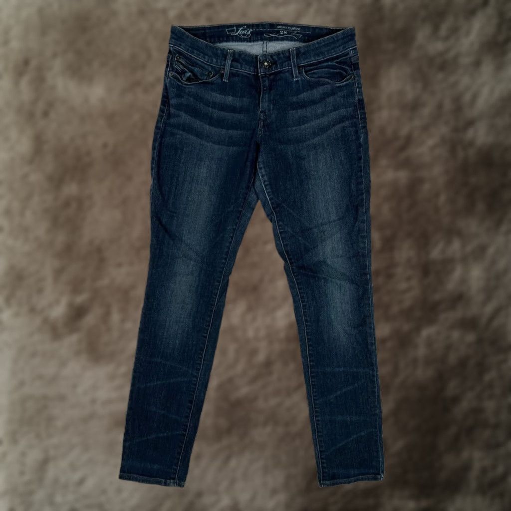 Levi's Levi's Womens Demi Curve Skinny Jeans 28 Blue Dark Wash Mid Rise Slim Denim Size 28" / US 6 / IT 42 - 1 Thumbnail