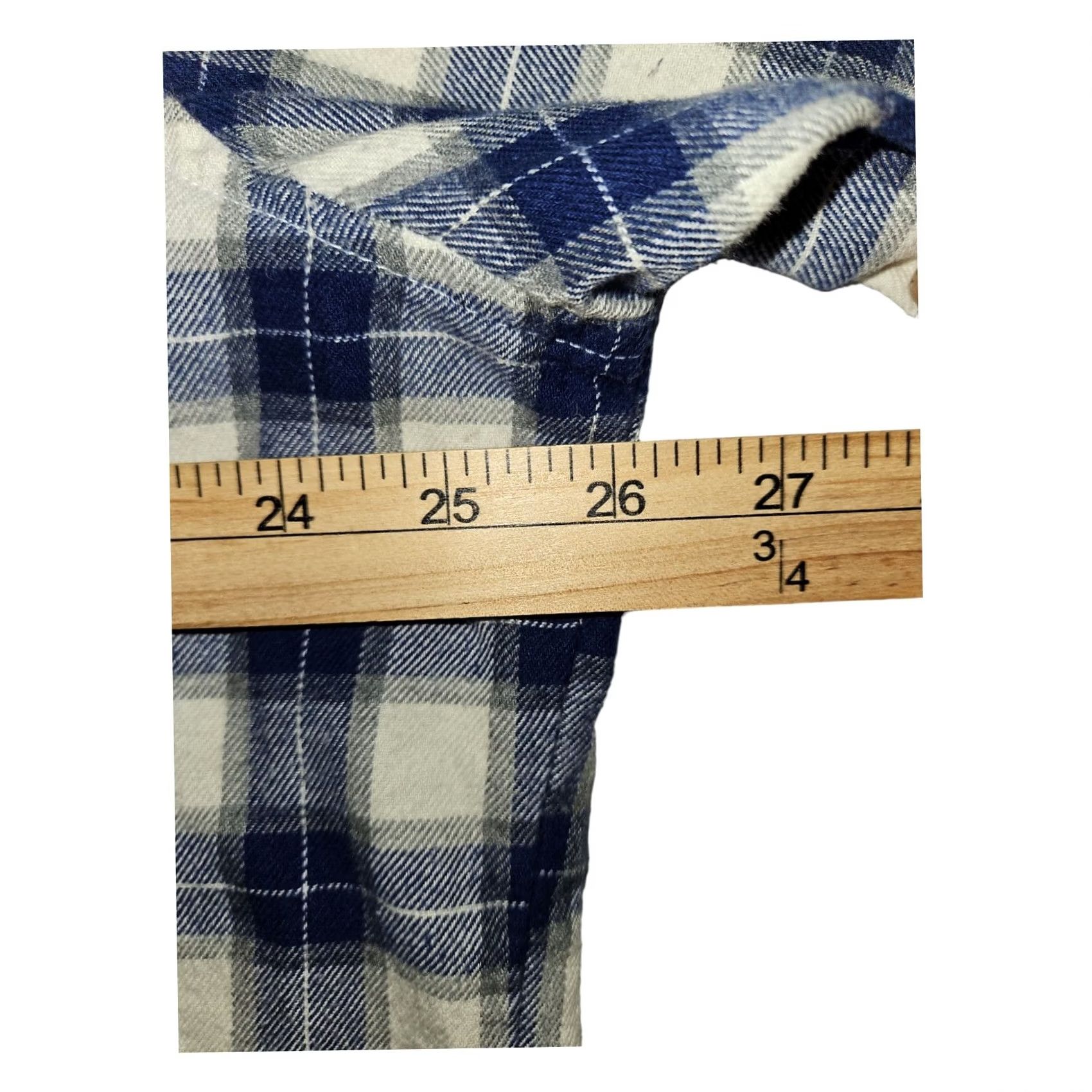 Vintage Saddlebred Button-Up Shirt Men XXL Long Sleeve Blue Plaid Western Regular Collar-Down Button-Down Cotton Flannel Casual Workwear Travel Size US XXL / EU 58 / 5 - 4 Thumbnail