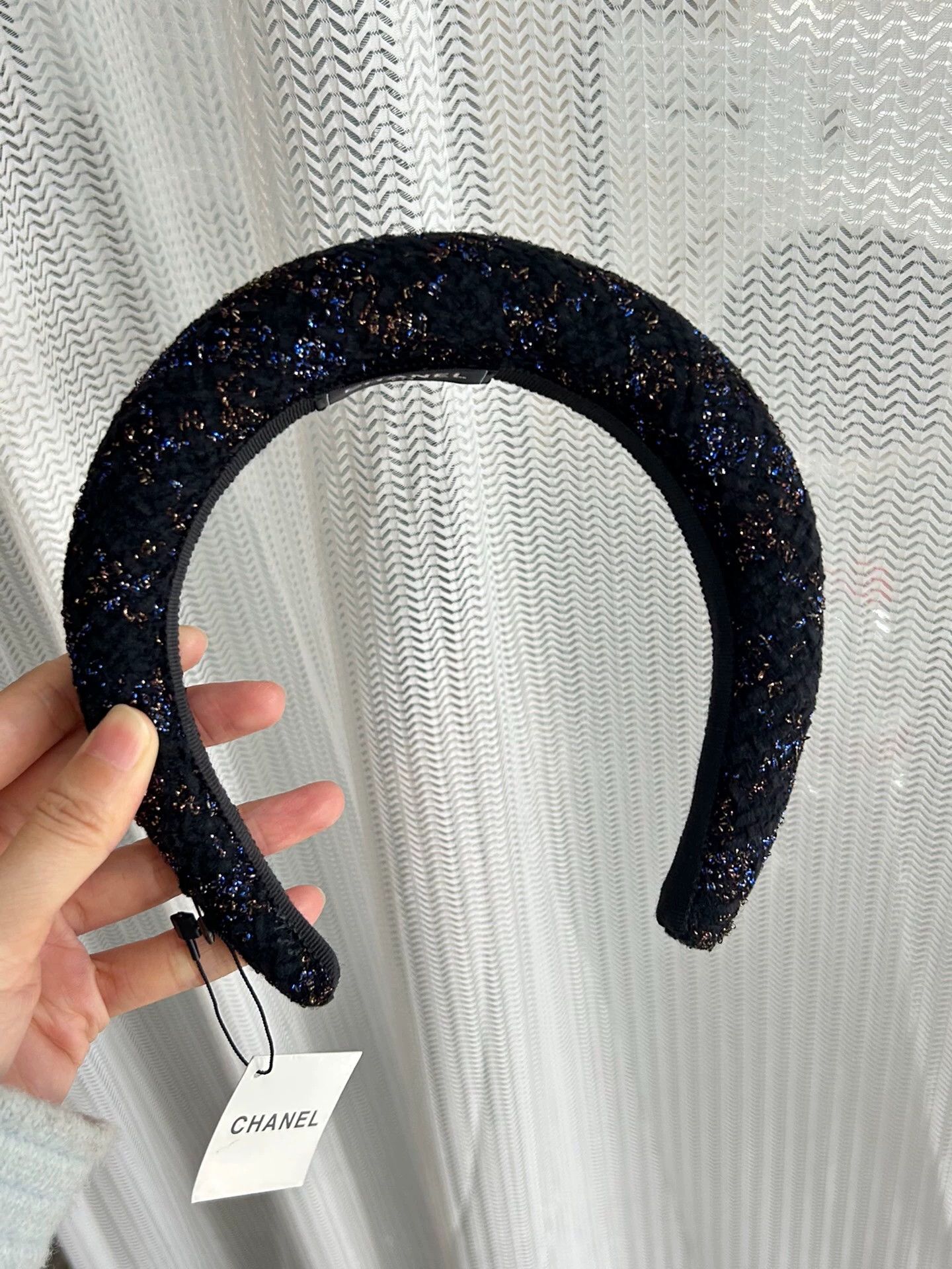 Chanel CHANEL 21K Black Tweed Headband Size ONE SIZE - 1 Thumbnail