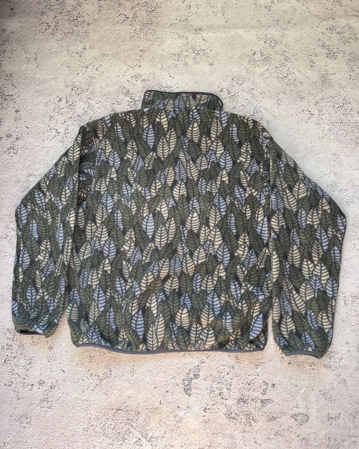 Vintage Patagonia Leaf Print 2024 Synchilla Snap-T Fleece M