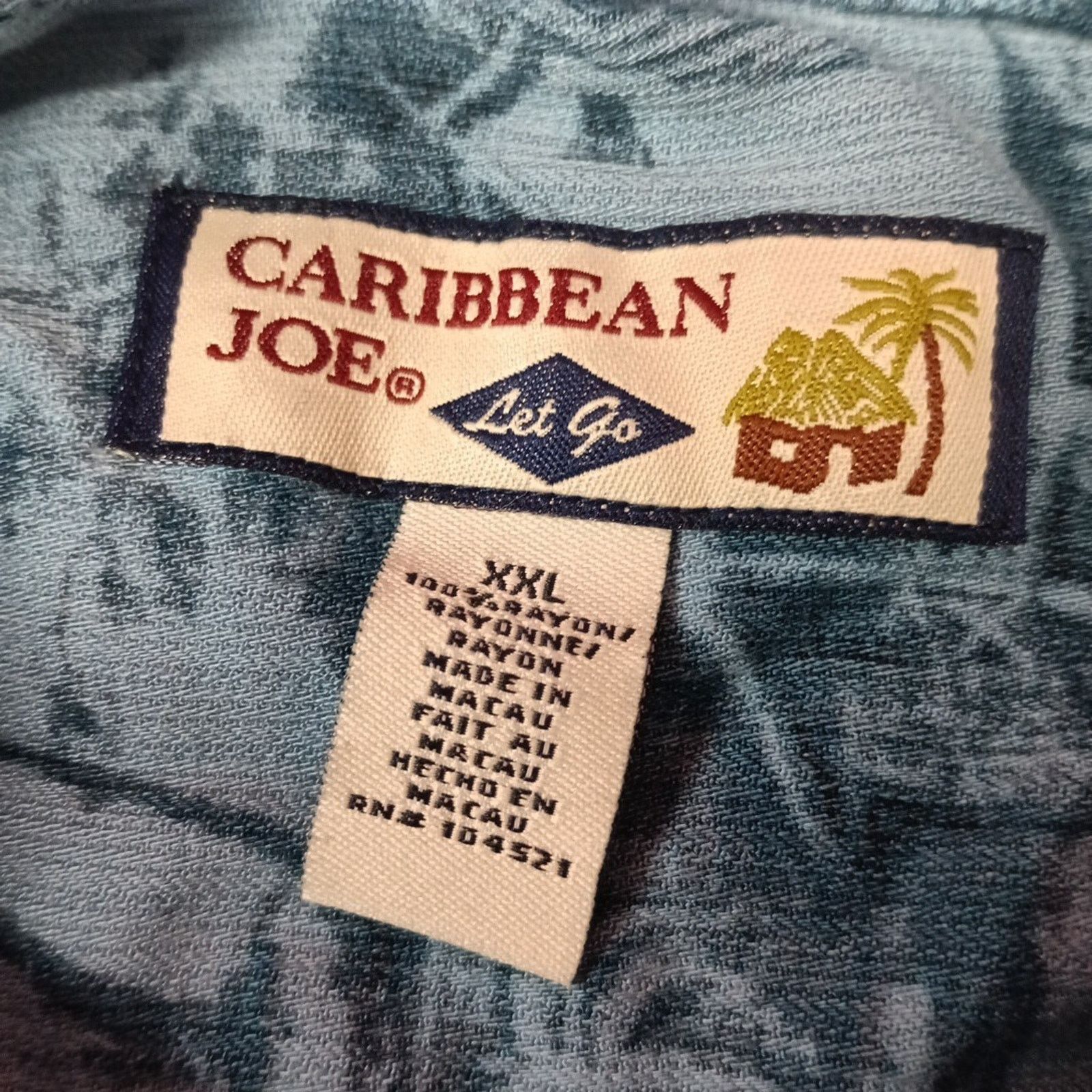 Caribbean Caribbean Joe Shirt Men's XXL Blue Tropical Button Up Rayon Size US XXL / EU 58 / 5 - 3 Thumbnail