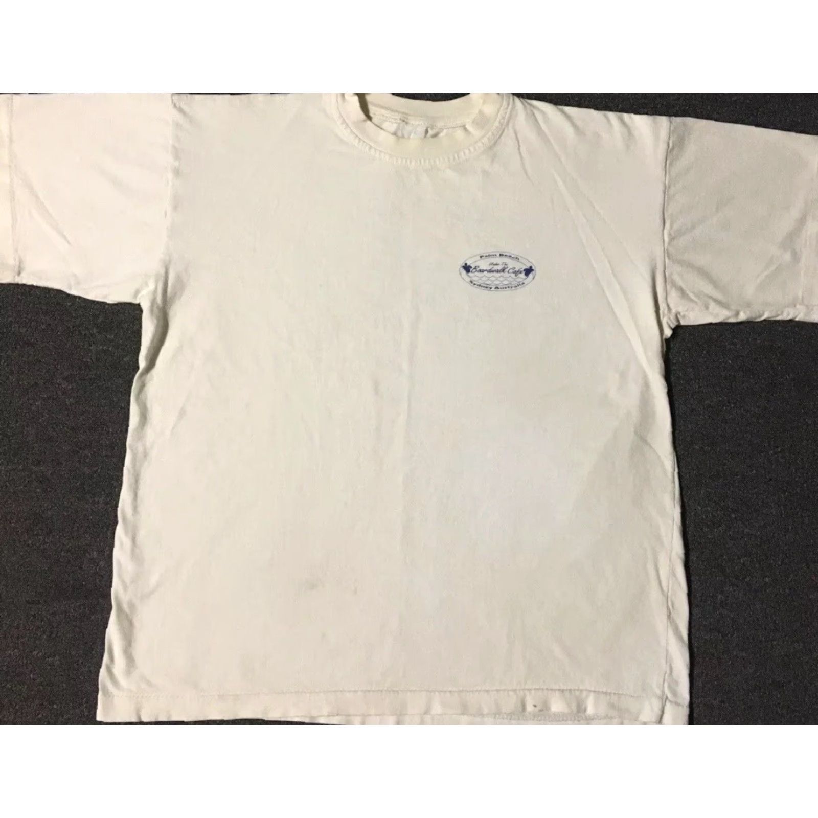 Vintage VINTAGE Single Stitch Shirt S White Palm Beach Boardriding 80s Grunge Surf Beach USA 1990s Kangaroo Boxy Mens) Size US S / EU 44-46 / 1 - 2 Thumbnail