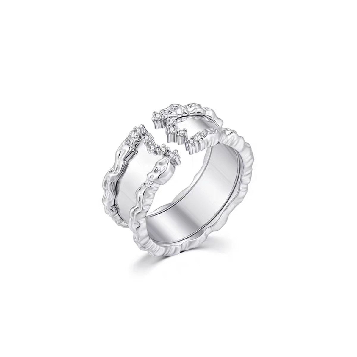 Jewelry Star Punk Jewelry Rings Open Size Chrome Ring (Size 7-13) Size ONE SIZE - 5 Thumbnail