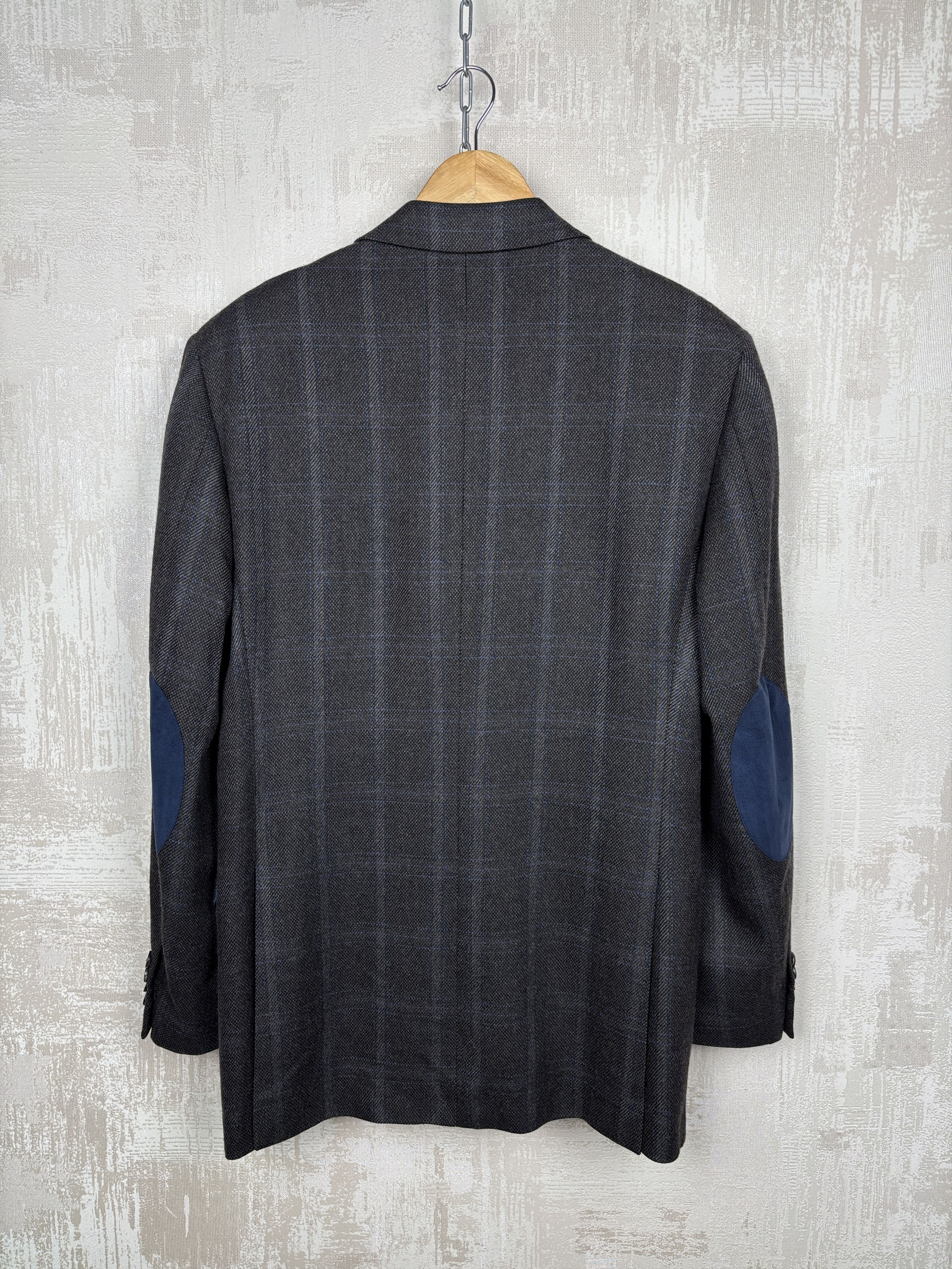 Pal Zileri Pal Zileri Wool Cashmere Check Blazer Elbow Pads EU 48 US 38 Size 38R - 13 Thumbnail
