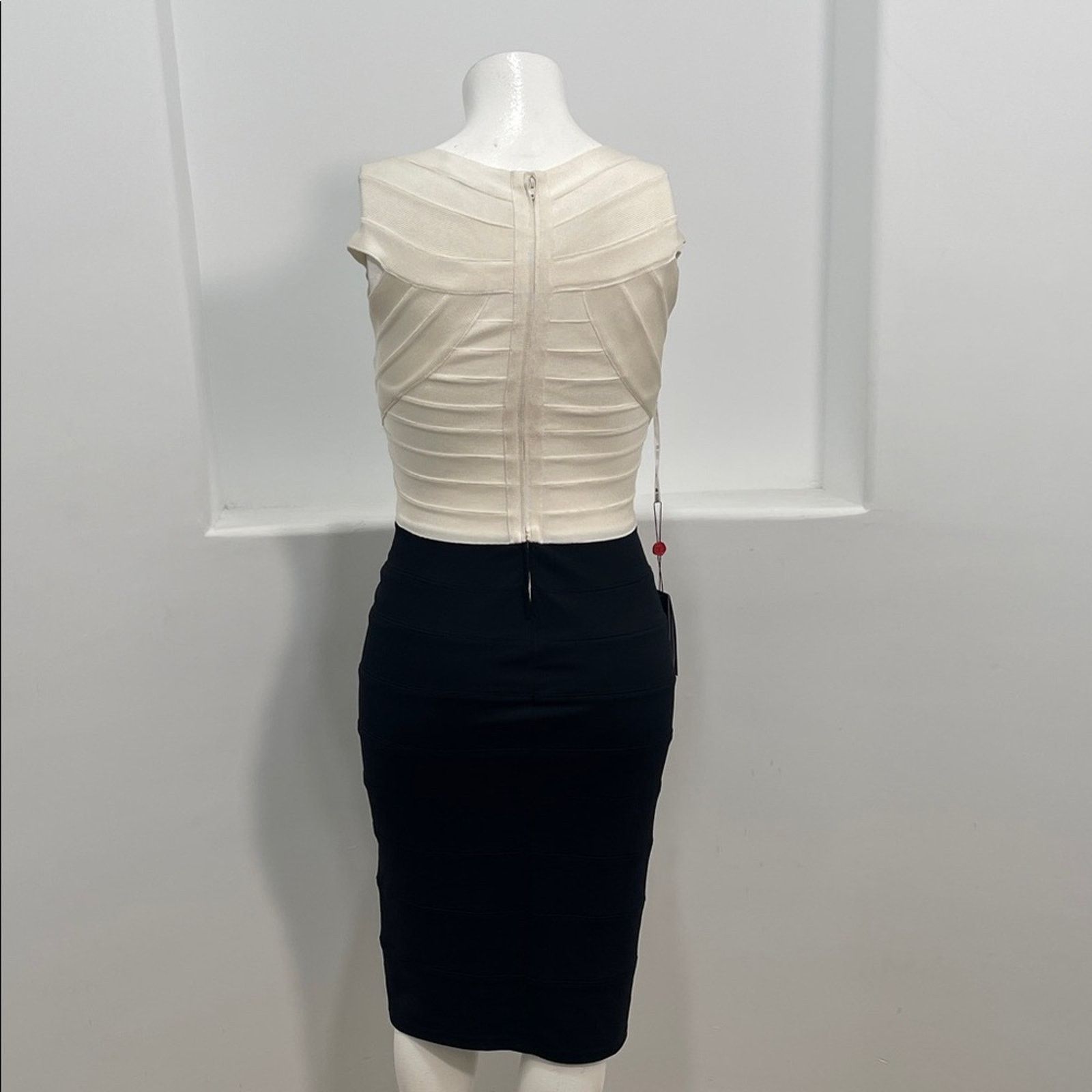 Other Tadashi Collection Women’s Cream Black Bandage Dress Size M Size M / US 6-8 / IT 42-44 - 10 Thumbnail