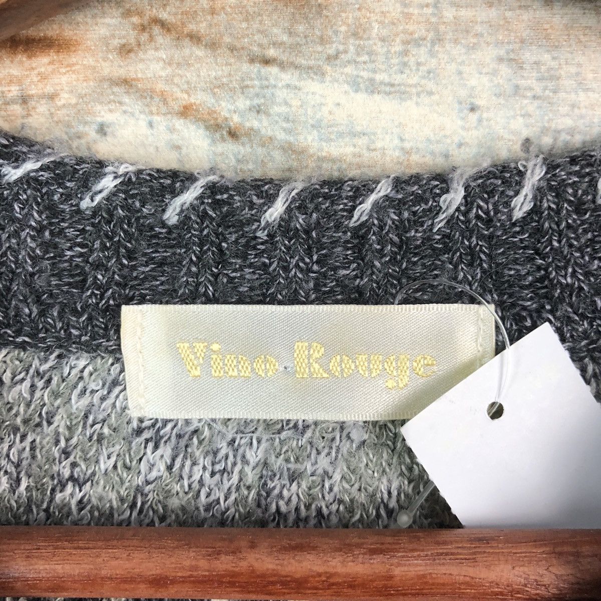 Homespun Knitwear DL Vino Rouge stripe Gray vintage Knitwear #C723 Size US M / EU 48-50 / 2 - 9 Thumbnail