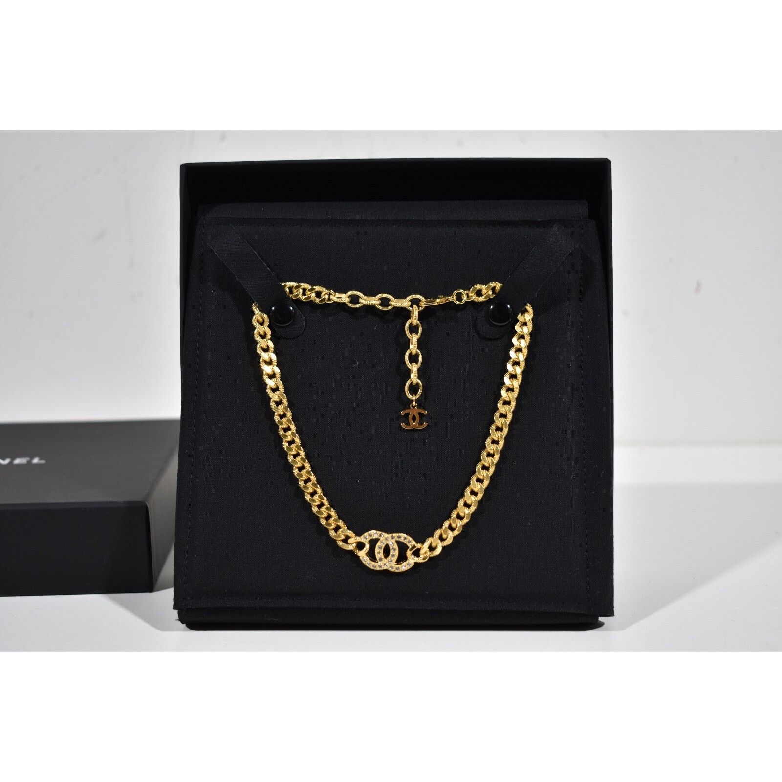 Chanel Chanel REV Gold Golden Crystal Choker Pendant Necklace Size ONE SIZE - 9 Thumbnail