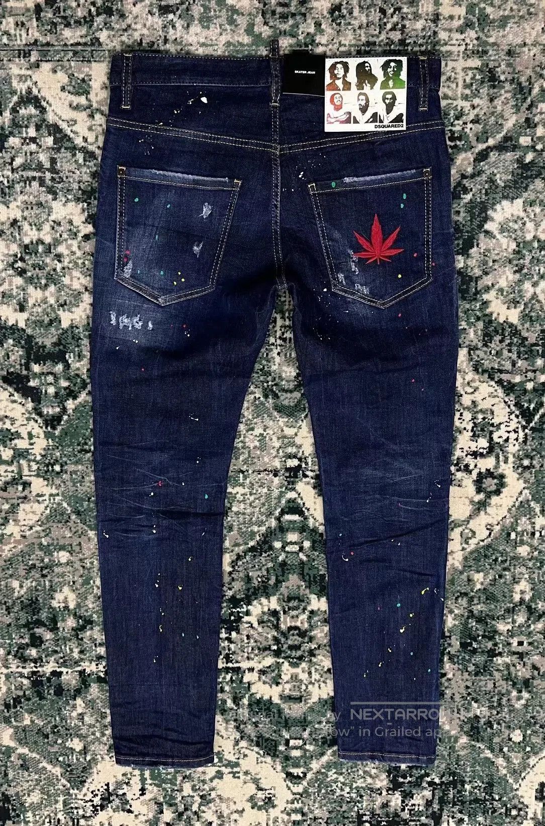 Dsquared2 Dsquared2 Blue Denim Pants with Paint Splatter. Size US 44 / EU 60 - 2 Thumbnail