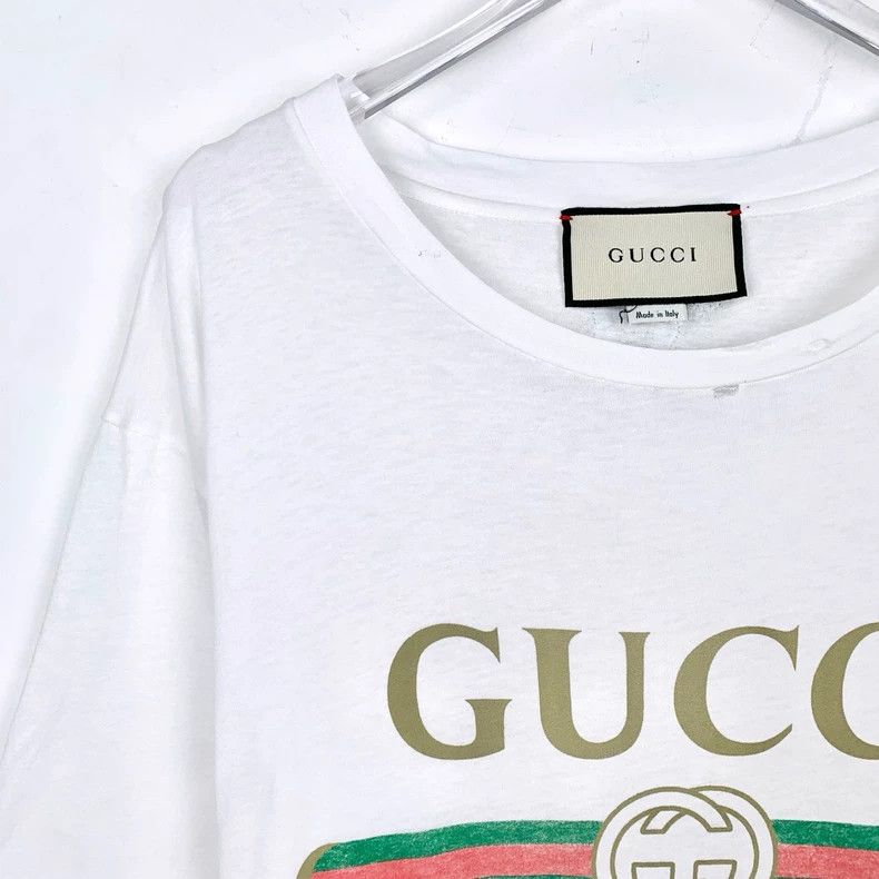Gucci Gucci Logo letter printed round-neck white destructive styl Size US XS / EU 42 / 0 - 3 Thumbnail