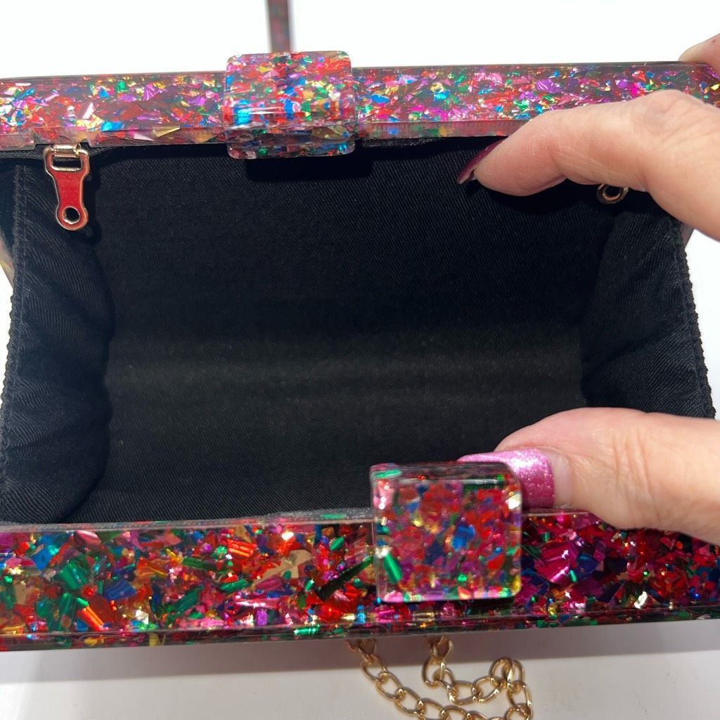 Other Confetti Acrylic Magnetic Clasp Clutch/Chain Shoulder bag Size ONE SIZE - 5 Thumbnail