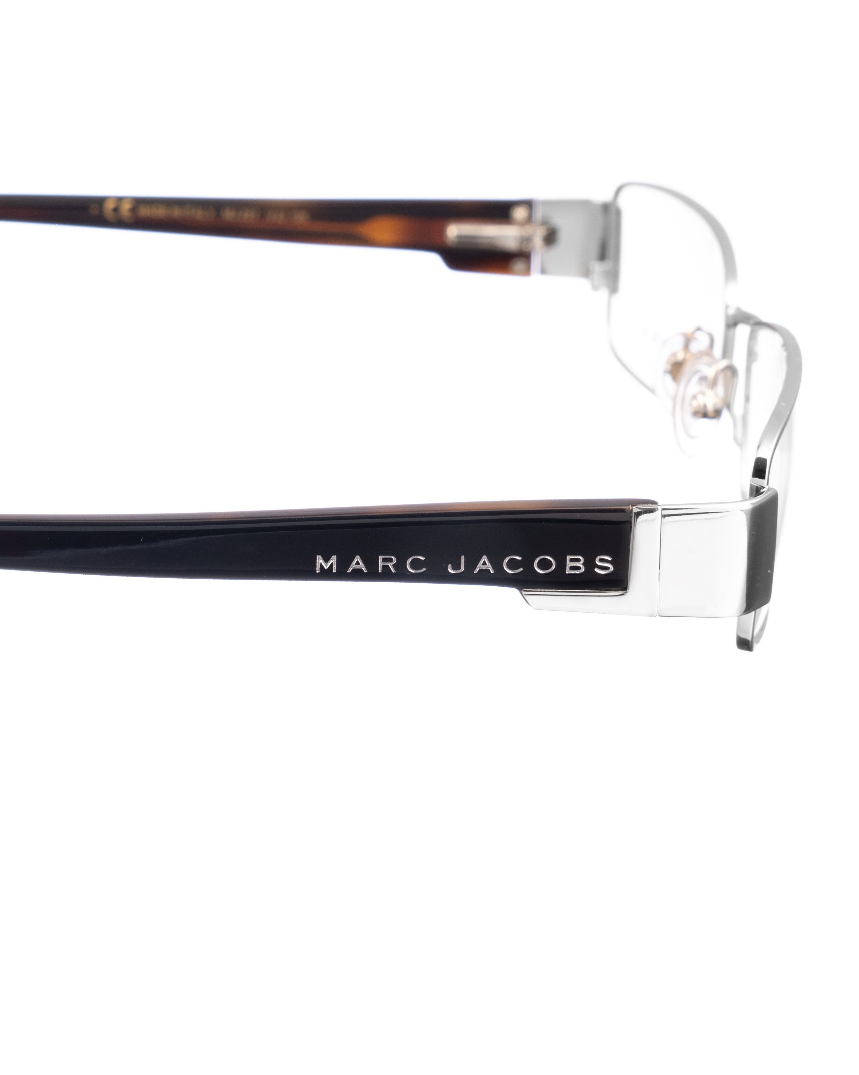Marc Jacobs Marc Jacobs 00s Silver and Deep Brown Rectangular Glasses Size ONE SIZE - 3 Thumbnail
