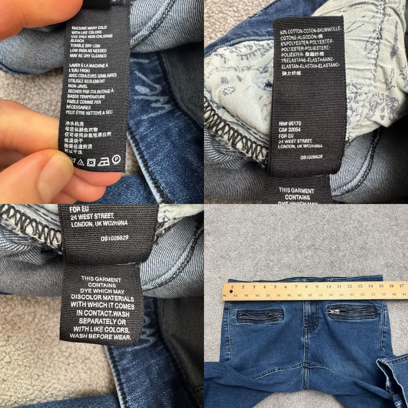 Free People Free People We The Free Moto Biker Skinny Denim Jeans Womens 29 Blue Ankle Zip Shirt? Size 29" - 8 Thumbnail