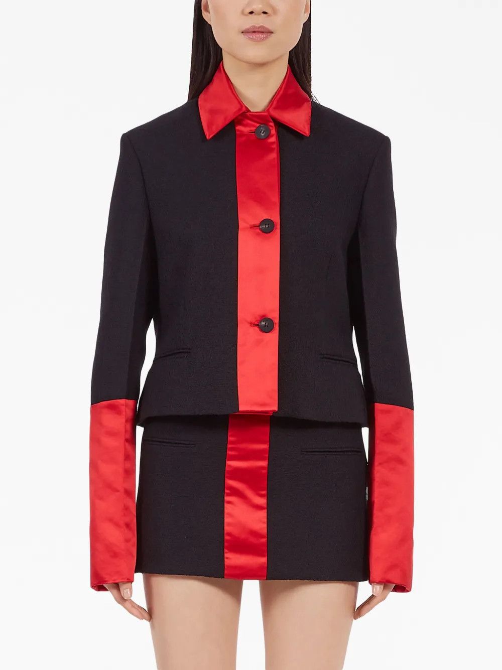 Salvatore Ferragamo o1y0326 Jacket in Black/Red Size S / US 4 / IT 40 - 3 Thumbnail