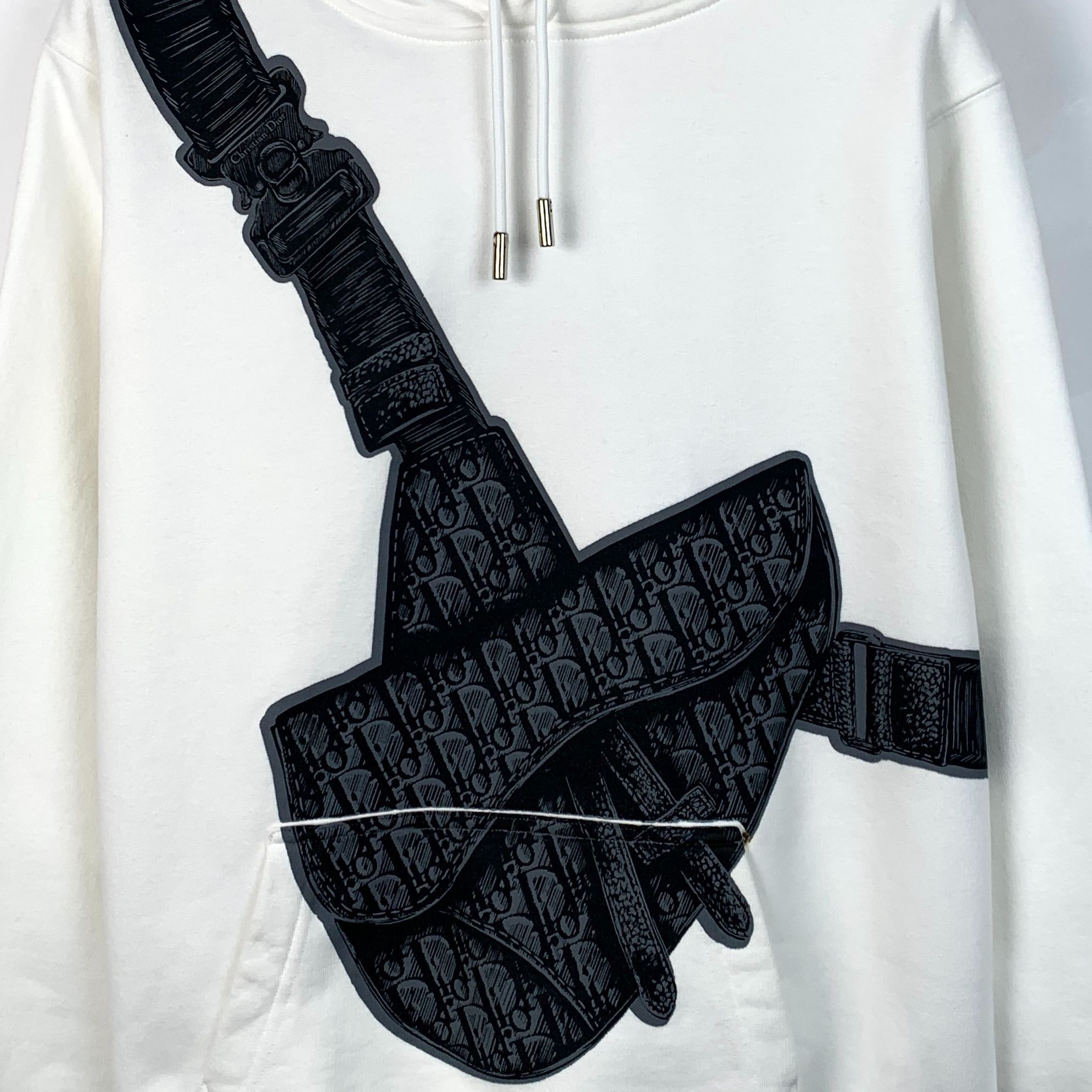 Dior Dior White Hoodie With Black Graphic Bag Design Size US XS / EU 42 / 0 - 4 Thumbnail