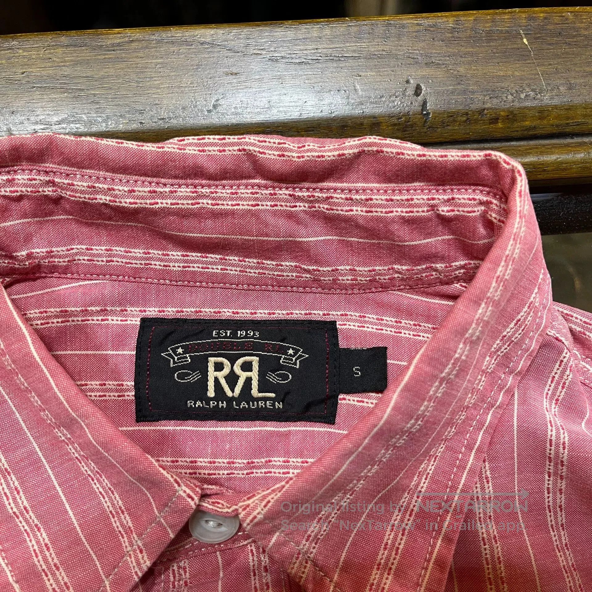 RRL Ralph Lauren Vintage Pink Striped Button-Up Shirt. Size US S / EU 44-46 / 1 - 3 Thumbnail