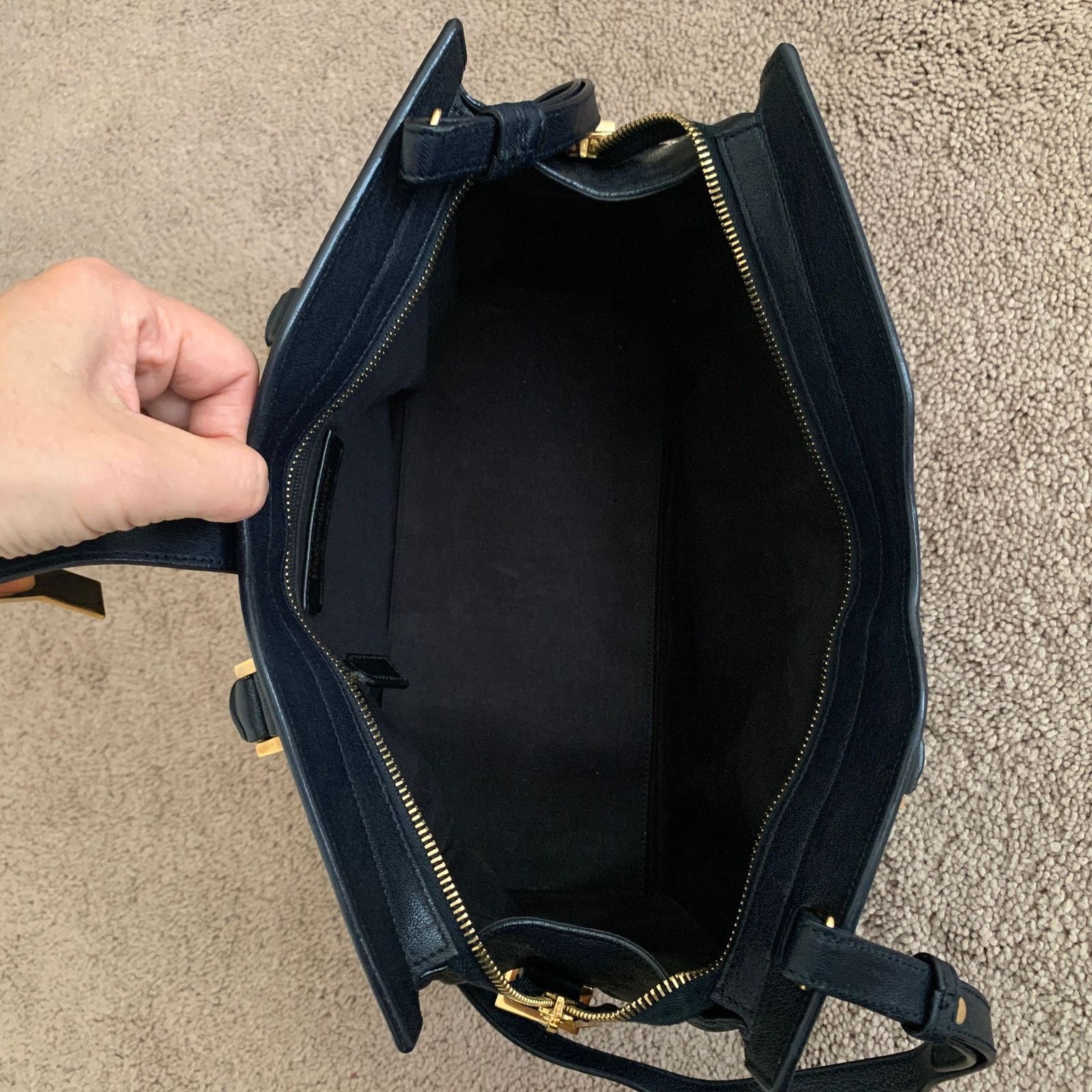 Yves Saint Laurent Y1009 YSL dark blue cabas leather bag with strap removable Size ONE SIZE - 5 Thumbnail