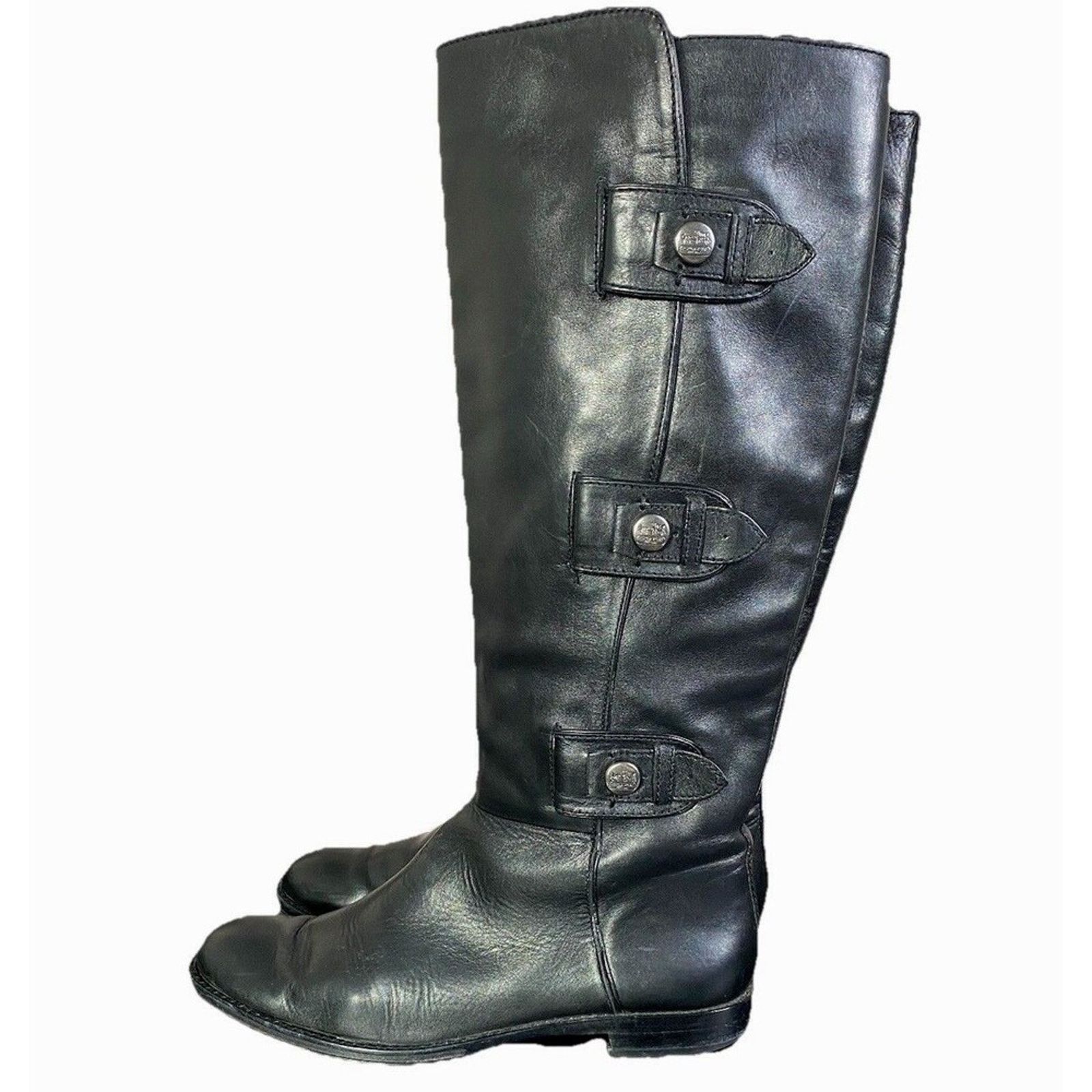 Coach Coach MAPLE A7136 Calf Leather Black Tall Boots BLACK 8.5 Size US 8.5 / IT 38.5 - 2 Thumbnail