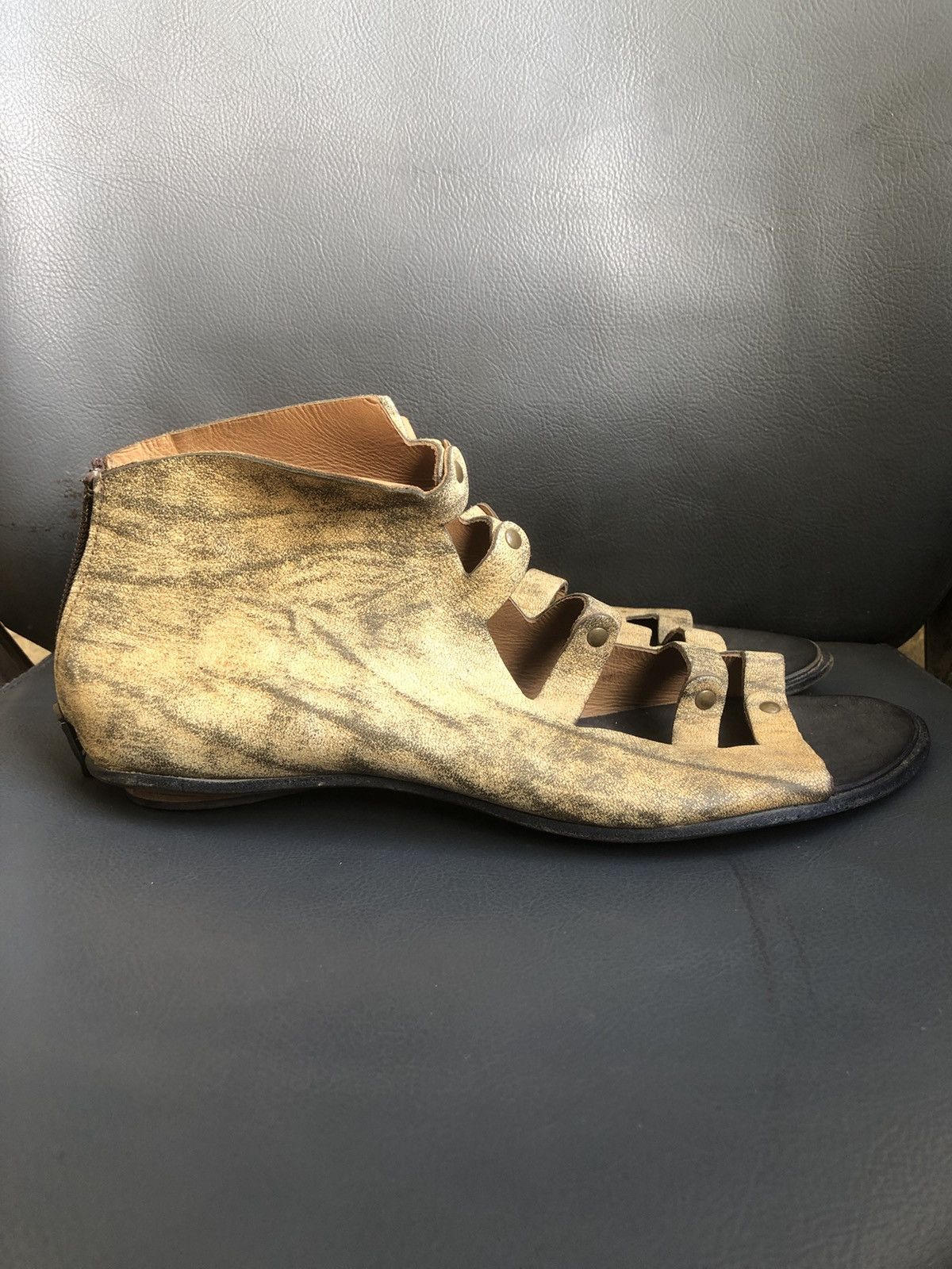 CYDWOQ Cywoq Beige Calfskin Leather Women’s Sandals Sz 41 Made in 🇺🇸 Size US 7.5 / IT 37.5 - 2 Thumbnail