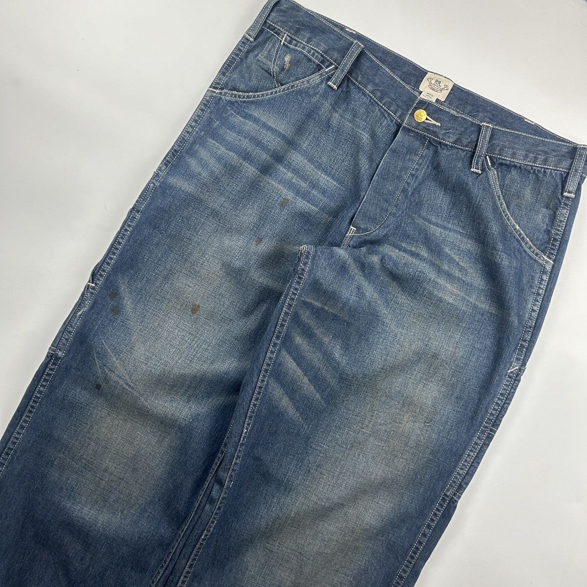 RRL Ralph Lauren RRL Ralph Lauren Paint Indigo Pants Size US 35 - 6 Thumbnail