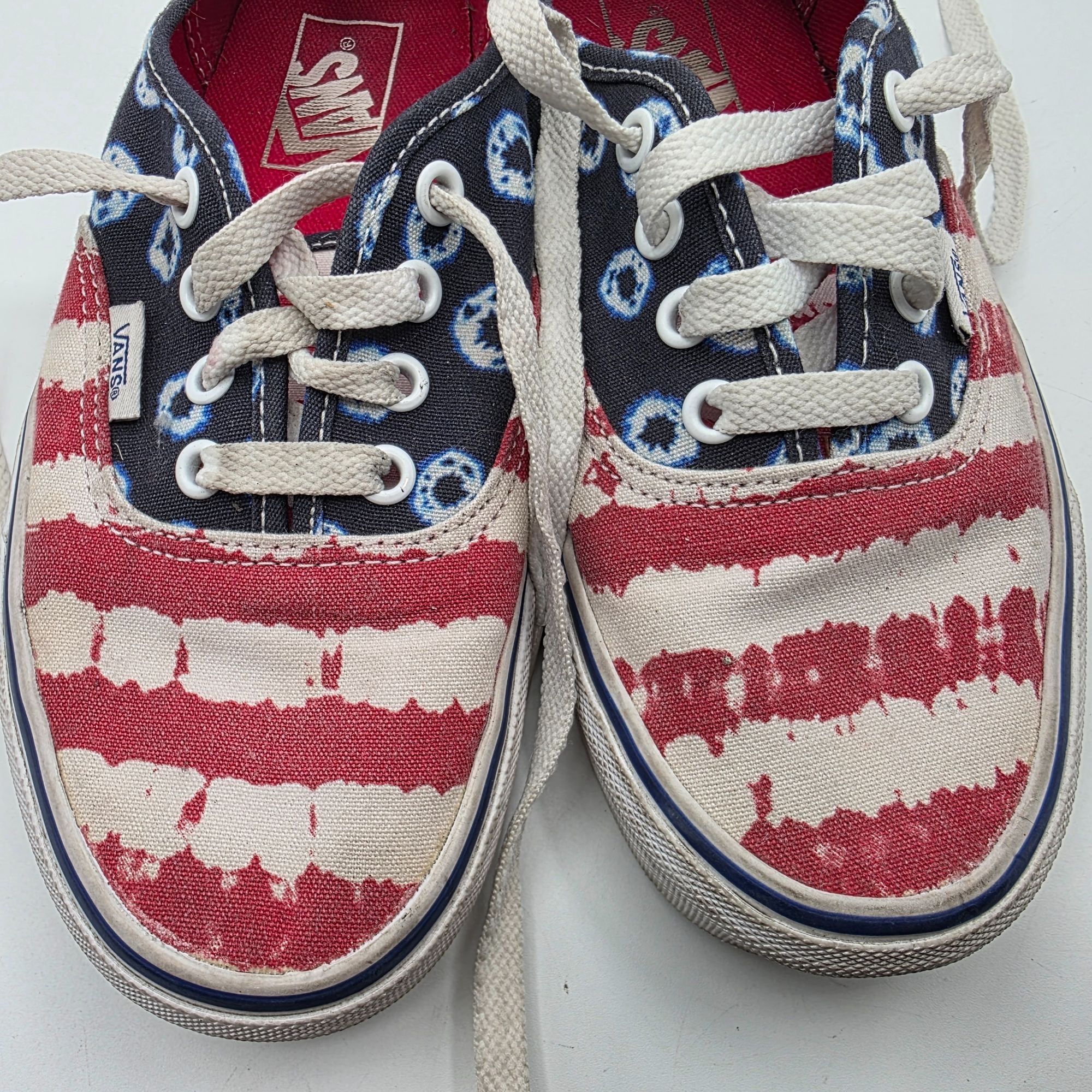 Vans Vans Authentic Dyed Dots & Stripes Womens Size 7 Red White B Size US 7 / IT 37 - 10 Thumbnail