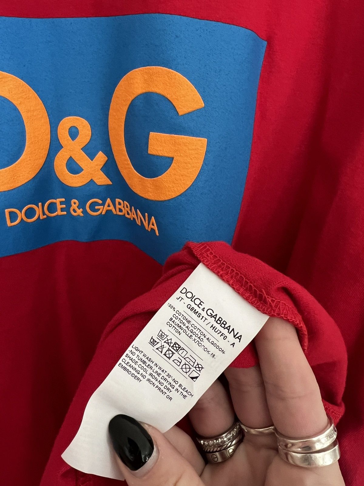 Dolce & Gabbana Dolce & Gabbana Color Block Logo T-Shirt – Size 56 Size US XL / EU 56 / 4 - 7 Thumbnail