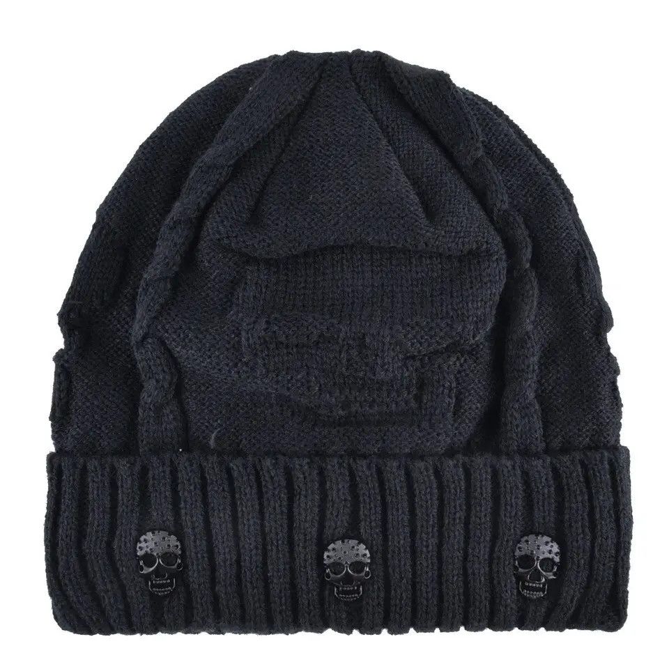 Japanese Brand × Vintage Black Skull y2k Beanie Size ONE SIZE - 1 Thumbnail