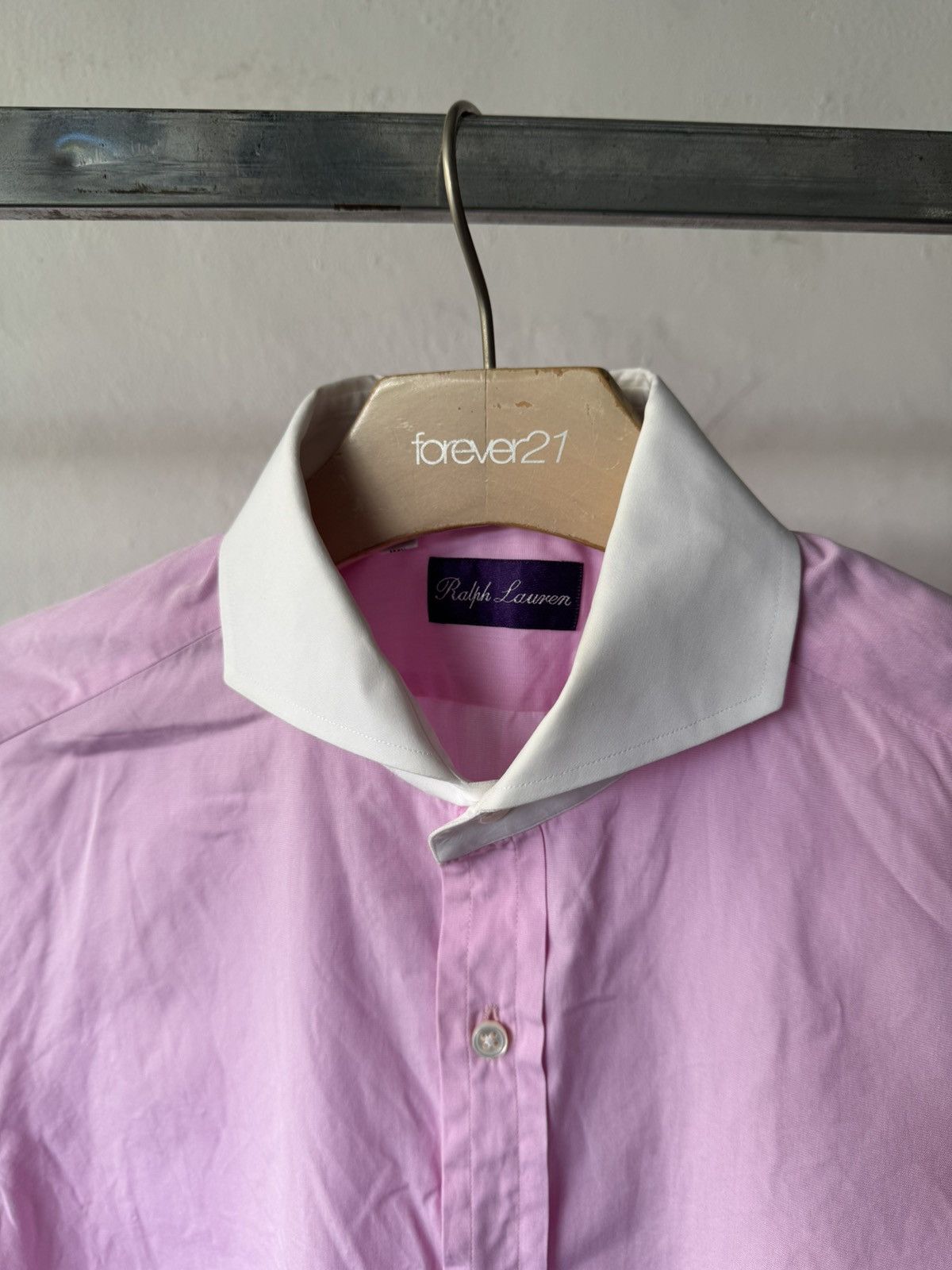 Ralph Lauren Men’s Purple Label Poplin French Cuff Formal Button Shirt Size US L / EU 52-54 / 3 - 5 Thumbnail