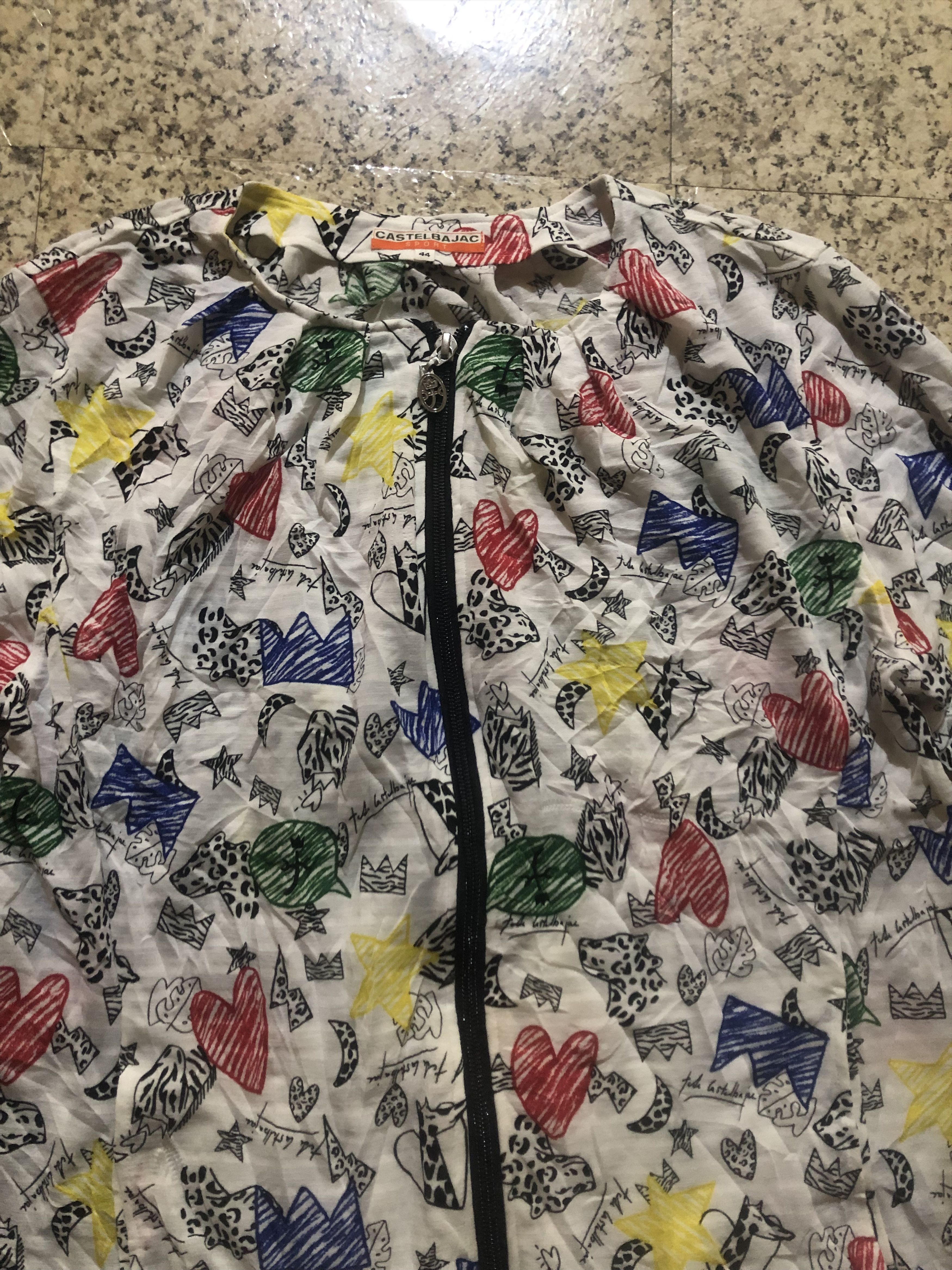 Jean Charles De Castelbajac 🔥 CASTELBAJAC SPORT DOODLE ART ALL OVER PRINT LIGHT JACKET Size M / US 6-8 / IT 42-44 - 3 Thumbnail