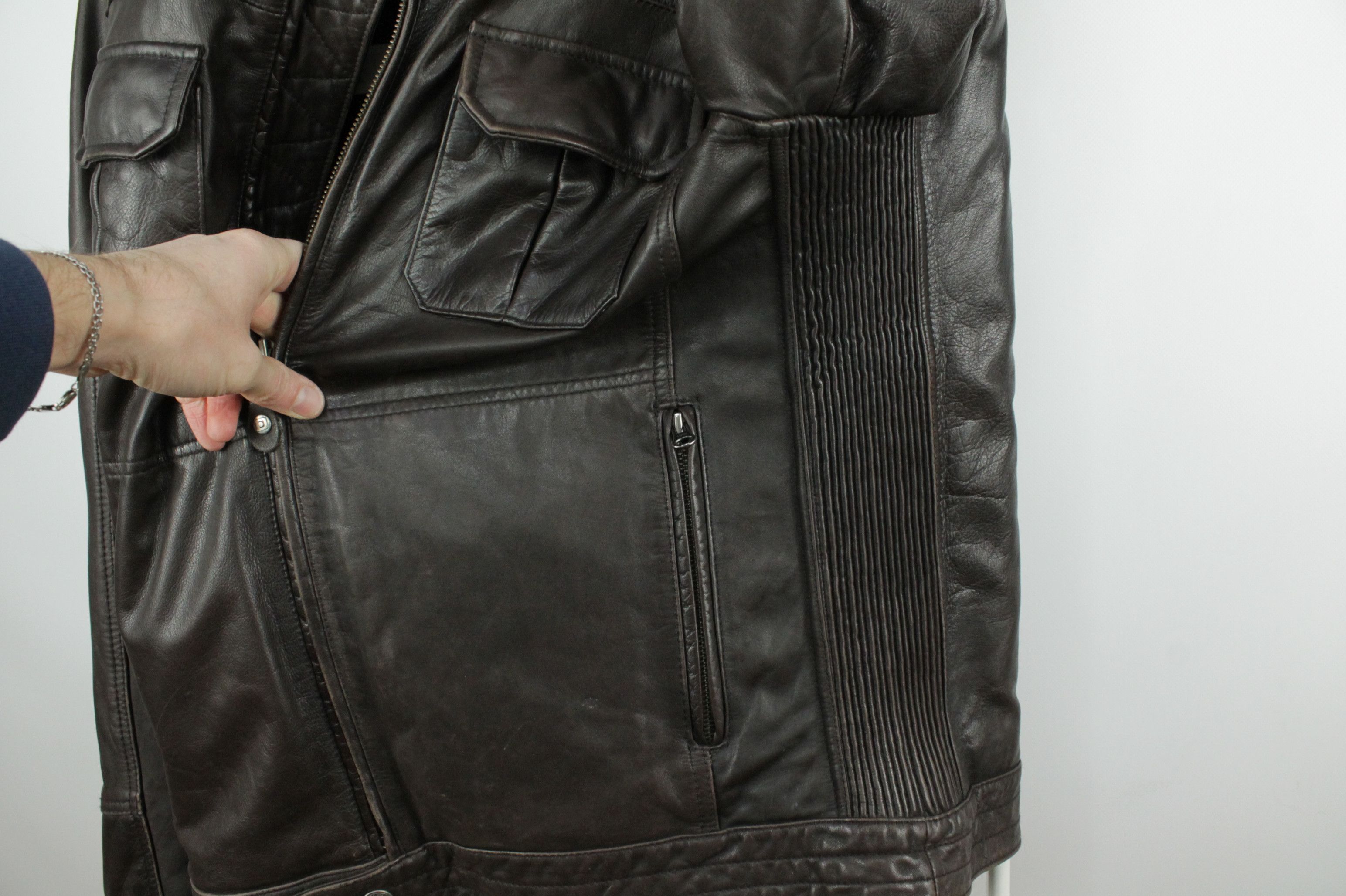 Daytona Daytona Brown Leather Aviator Biker Casual Jacket Size US XL / EU 56 / 4 - 11 Thumbnail