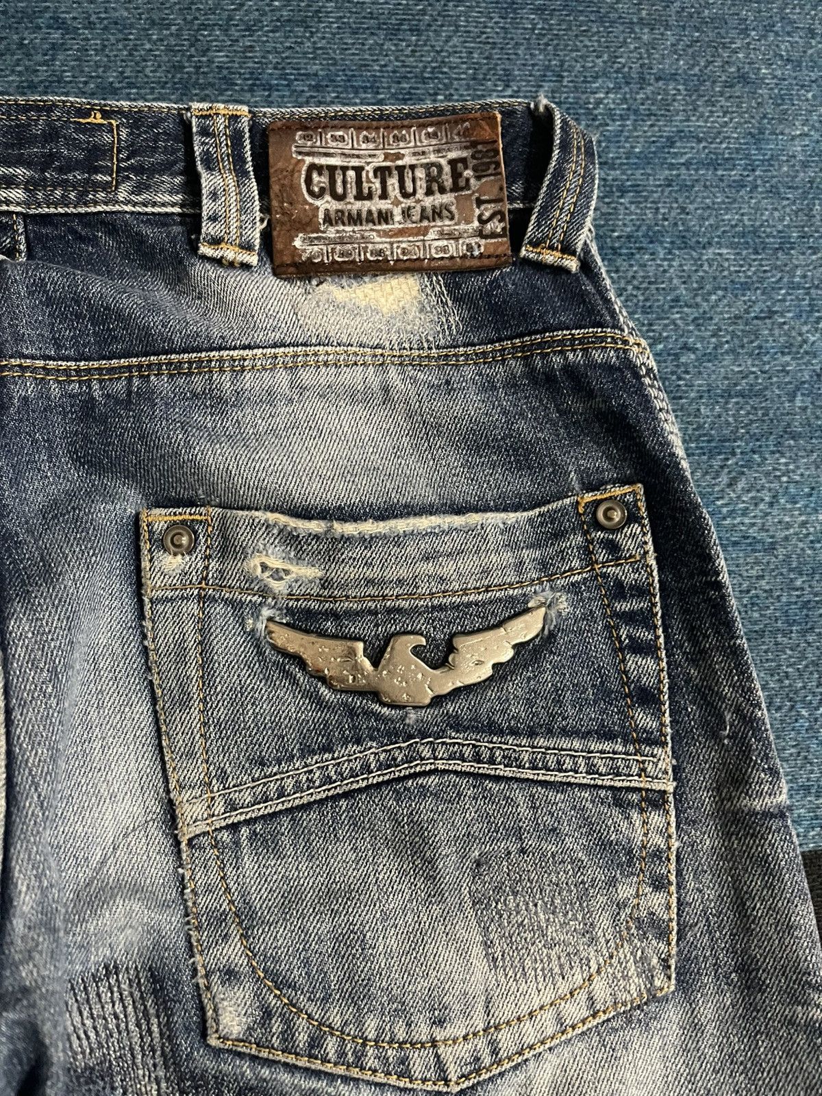 Armani Armani Jeans Distressed Denim Size US 29 - 9 Thumbnail
