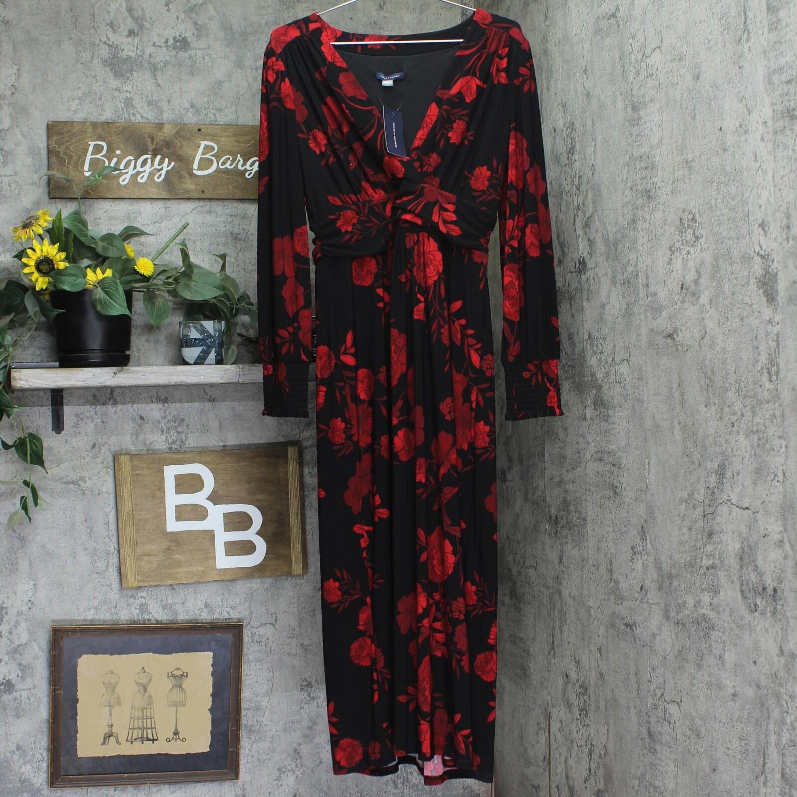 Tommy Hilfiger Nwt Tommy Hilfiger Smocked Midi Dress Black / Scarlet 8 Size M / US 6-8 / IT 42-44 - 1 Thumbnail