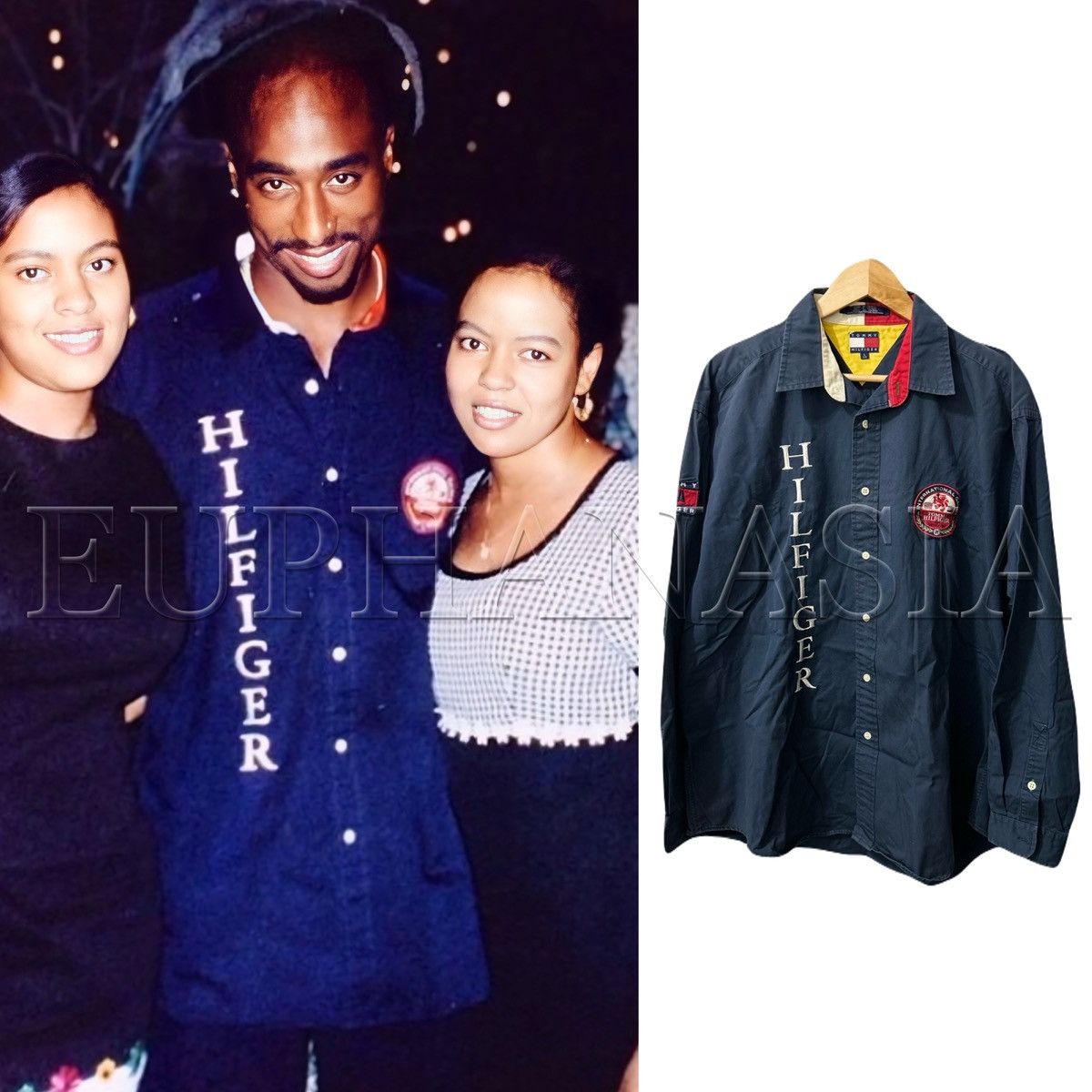 Tommy Hilfiger Tommy Hilfiger Button Up **Style Worn By 2Pac** Vintage 90s Size US L / EU 52-54 / 3 - 1 Thumbnail