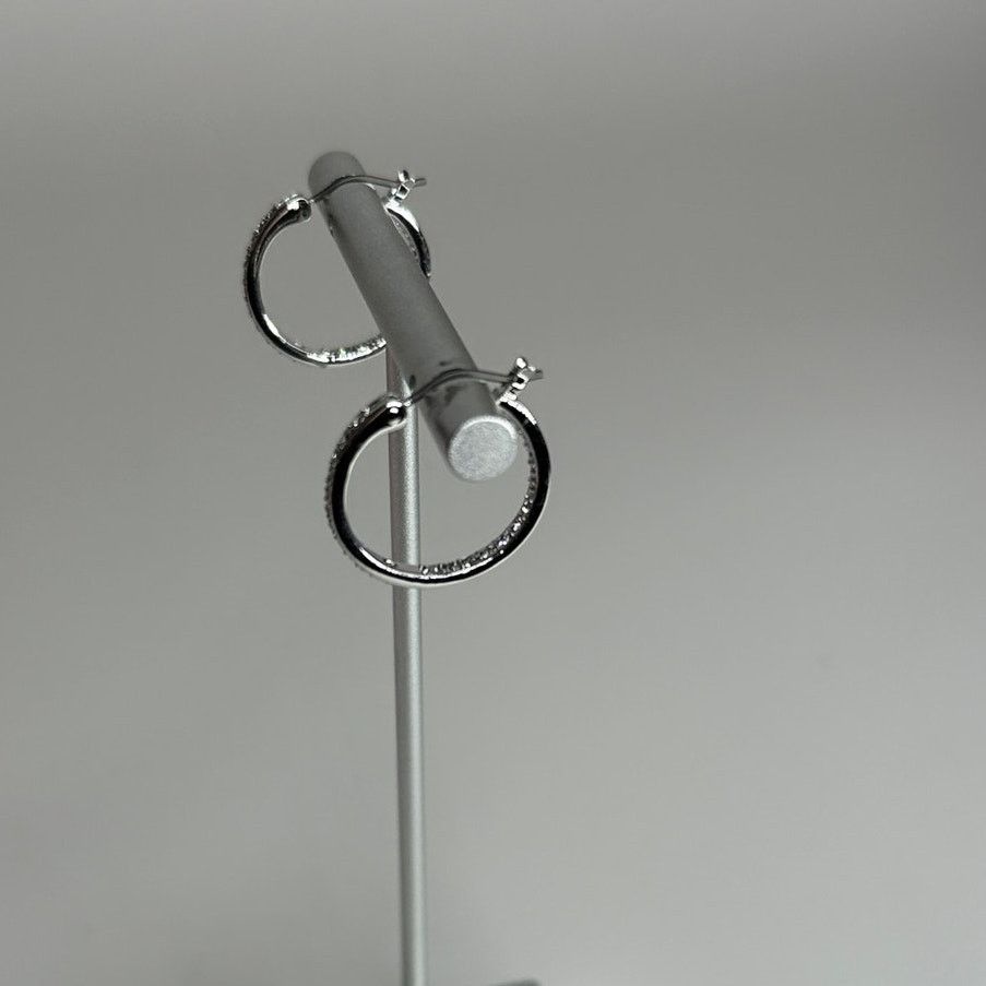 Swarovski Swarovski Small RhodiumCrystal Sommerset Hoop Earrings Size ONE SIZE - 10 Thumbnail