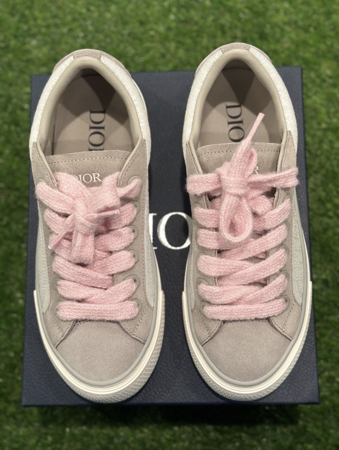 Dior Dior B33 Grey and White Oblique Jacquard Suede Size US 8 / EU 41 - 5 Thumbnail
