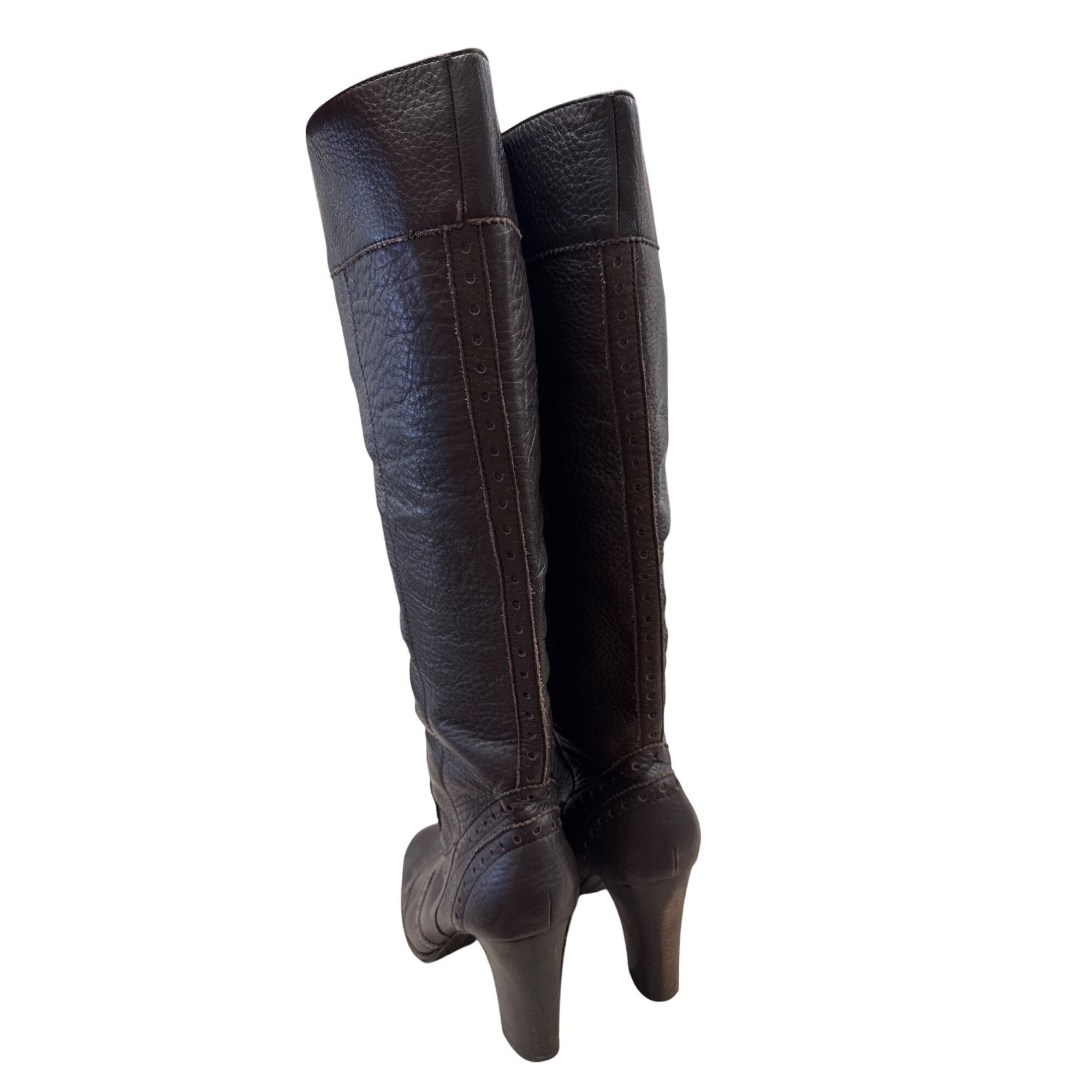 Michael Kors Michael Kors Womens Brown Knee High Leather Riding Boots 10M Size US 10 / IT 40 - 6 Thumbnail
