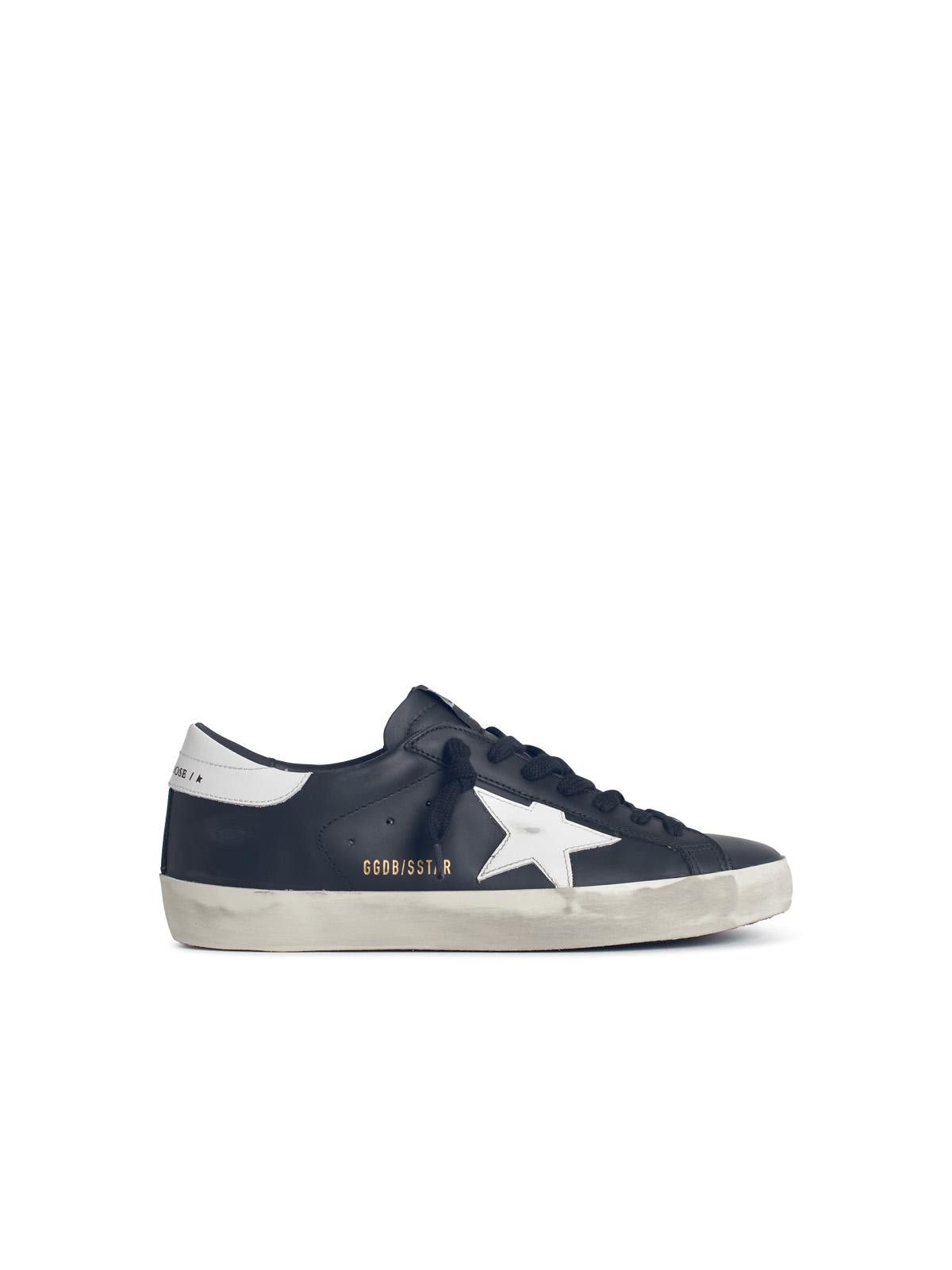 Golden Goose GOLDEN GOOSE 'Super-Star Classic' Black Leather Sneakers Size US 12 / EU 45 - 1 Thumbnail