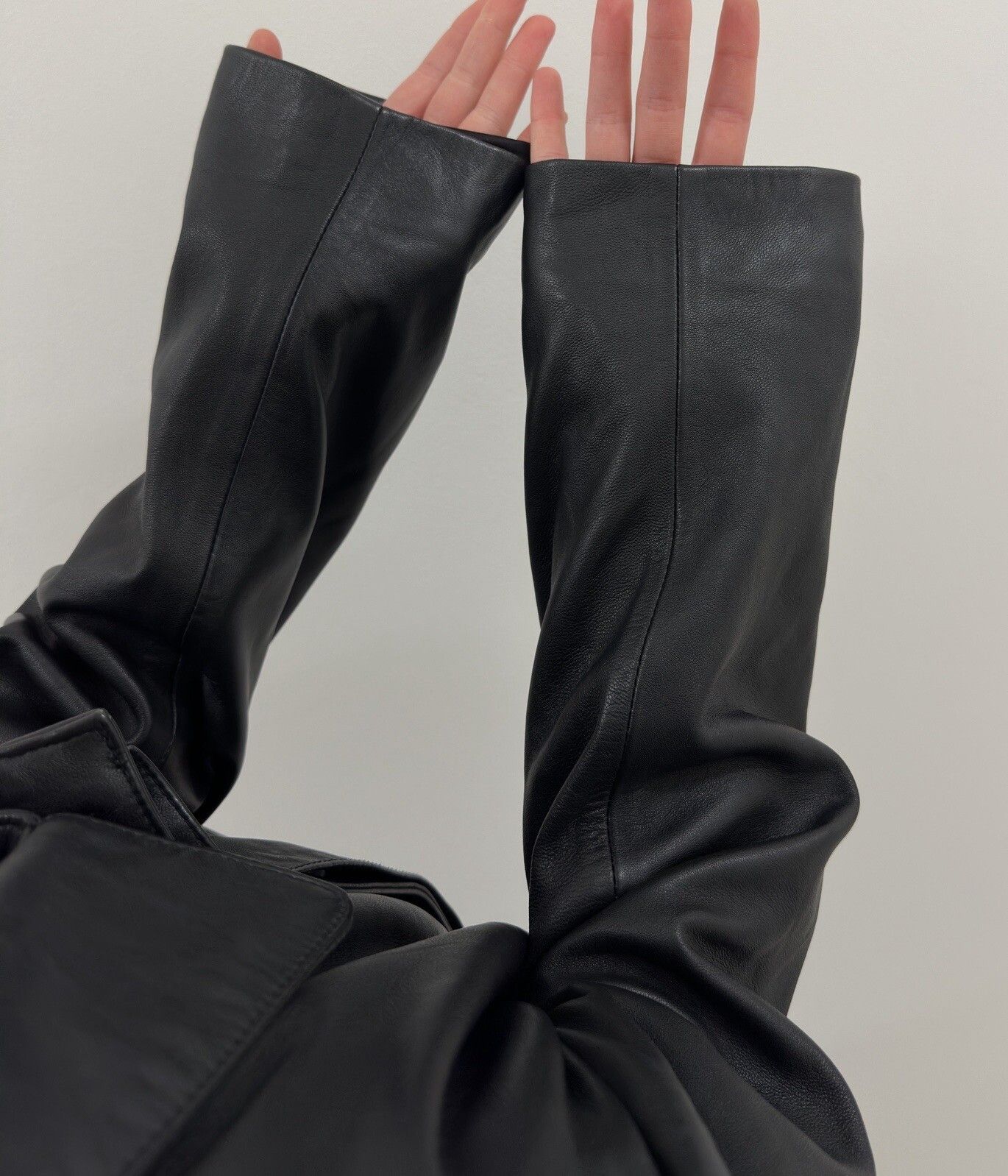 vintage ZARA Leather Long Trench Coat Jacket y2k Swag