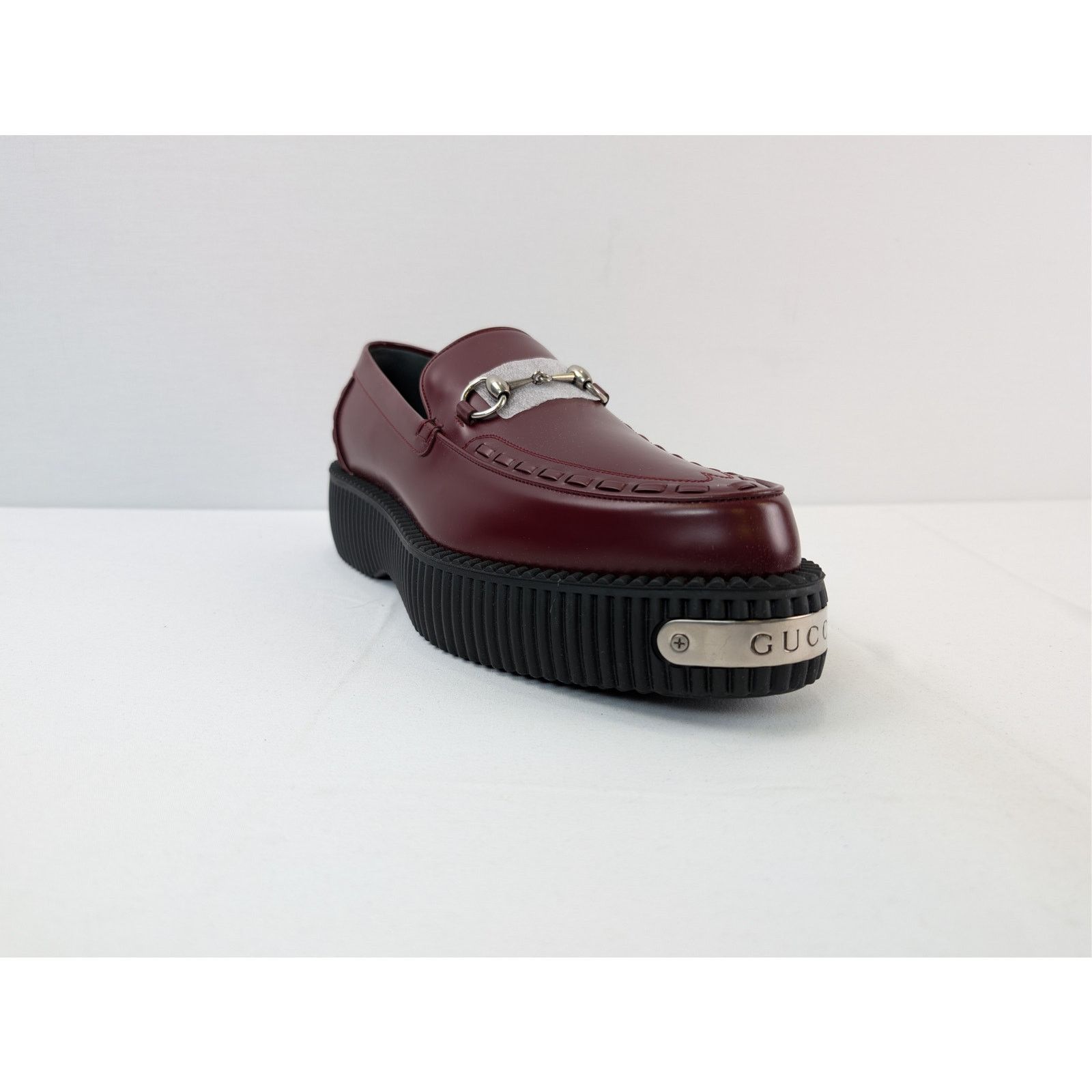 Gucci o1rshd1 Horsebit Creeper Loafer in Rosso Ancora Red leather Size US 11.5 / EU 44-45 - 2 Thumbnail
