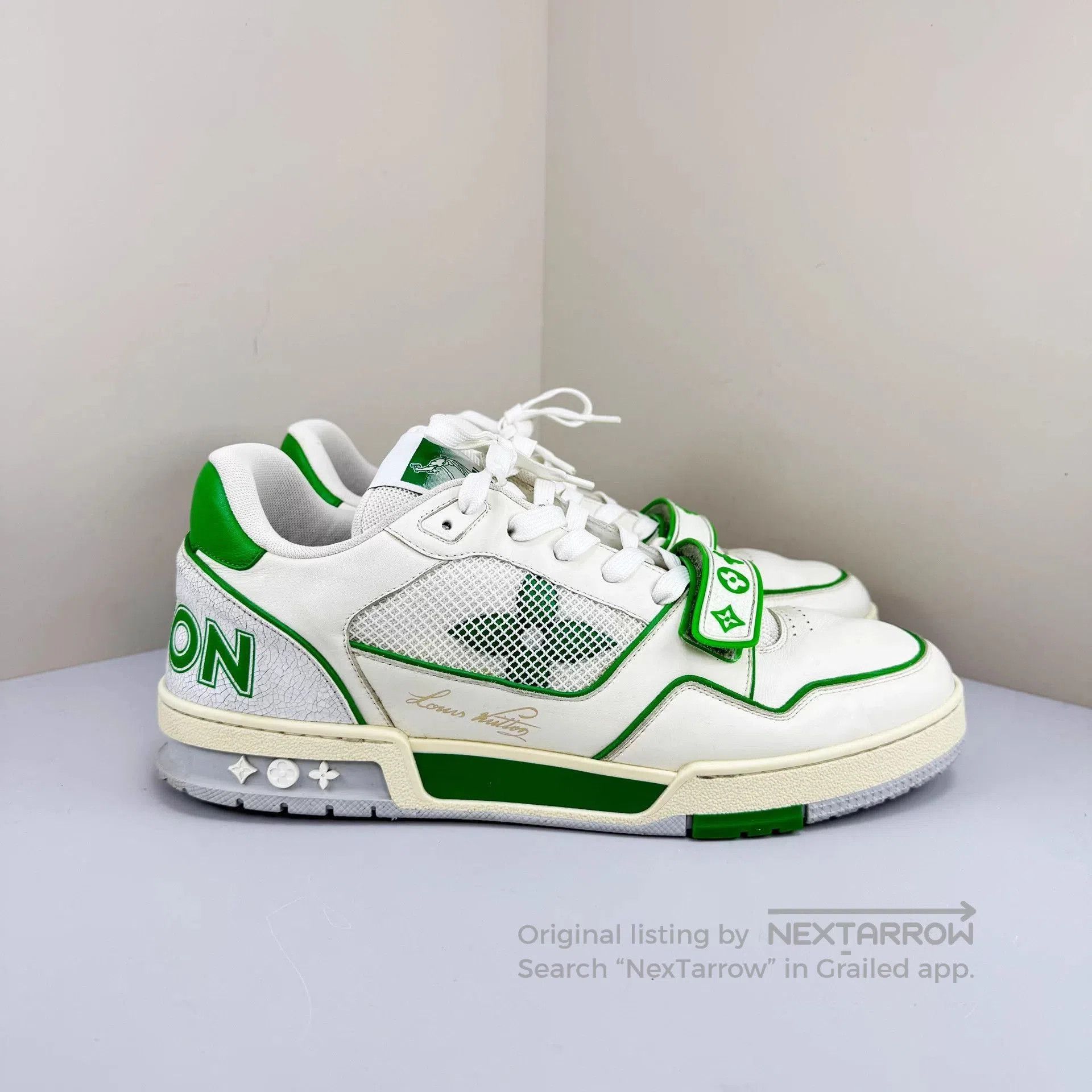 Louis Vuitton Green Low-Top Sneakers Size 10. Size US 10 / EU 43 - 4 Thumbnail