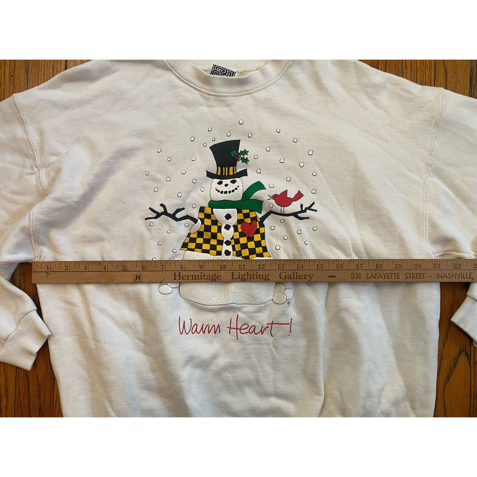 Vintage Vintage USA Snowman Sweatshirt Mens Women’s Large Cream Size US L / EU 52-54 / 3 - 5 Thumbnail